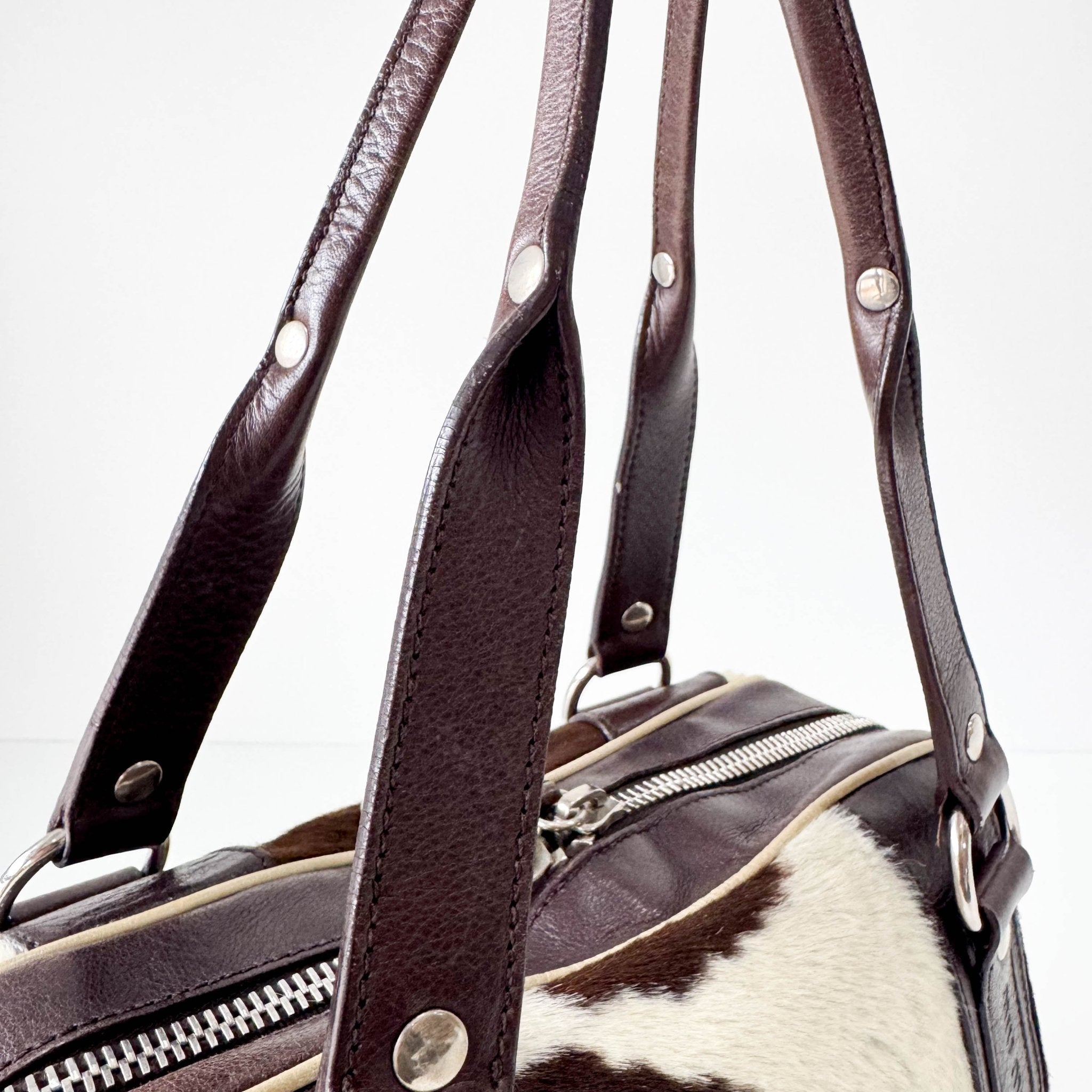 miu miu Archive Cow Print Pony Hair Shoulder Bag, in , Sold by HIVE PRELOVED - Shoulder Bags, ,