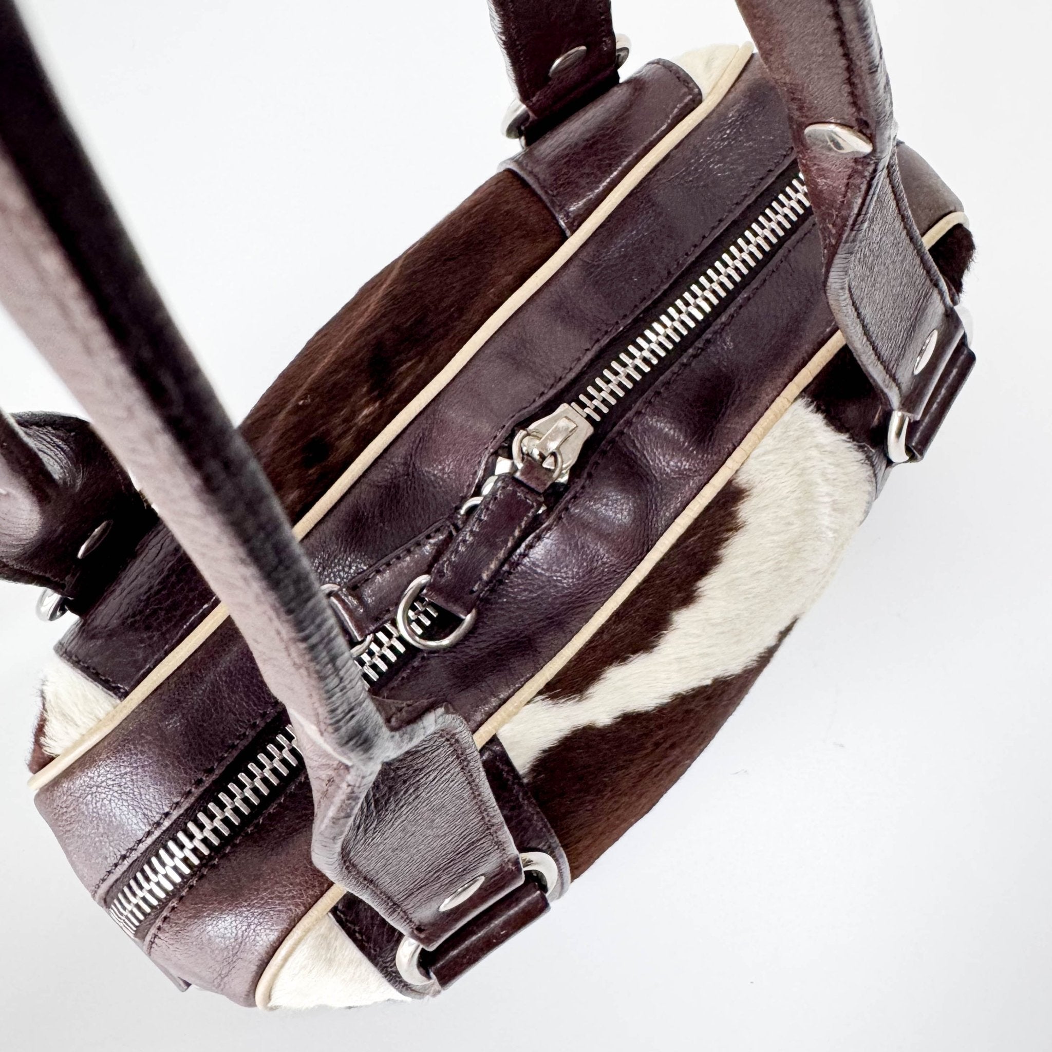 miu miu Archive Cow Print Pony Hair Shoulder Bag, in , Sold by HIVE PRELOVED - Shoulder Bags, ,