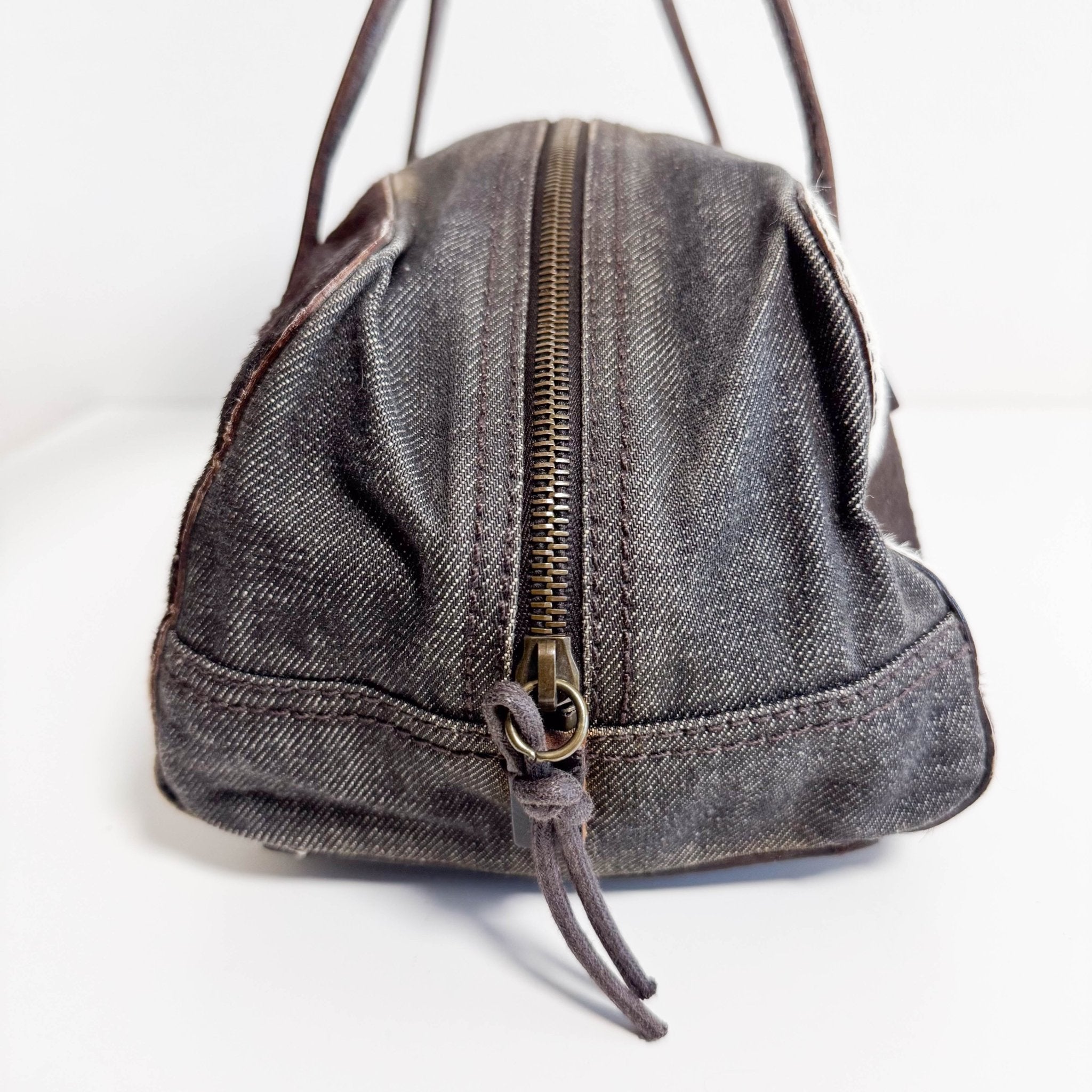 MIU MIU Archive Denim and Pony Hair Shoulder Bag, in , Sold by HIVE PRELOVED - Shoulder Bags, ,