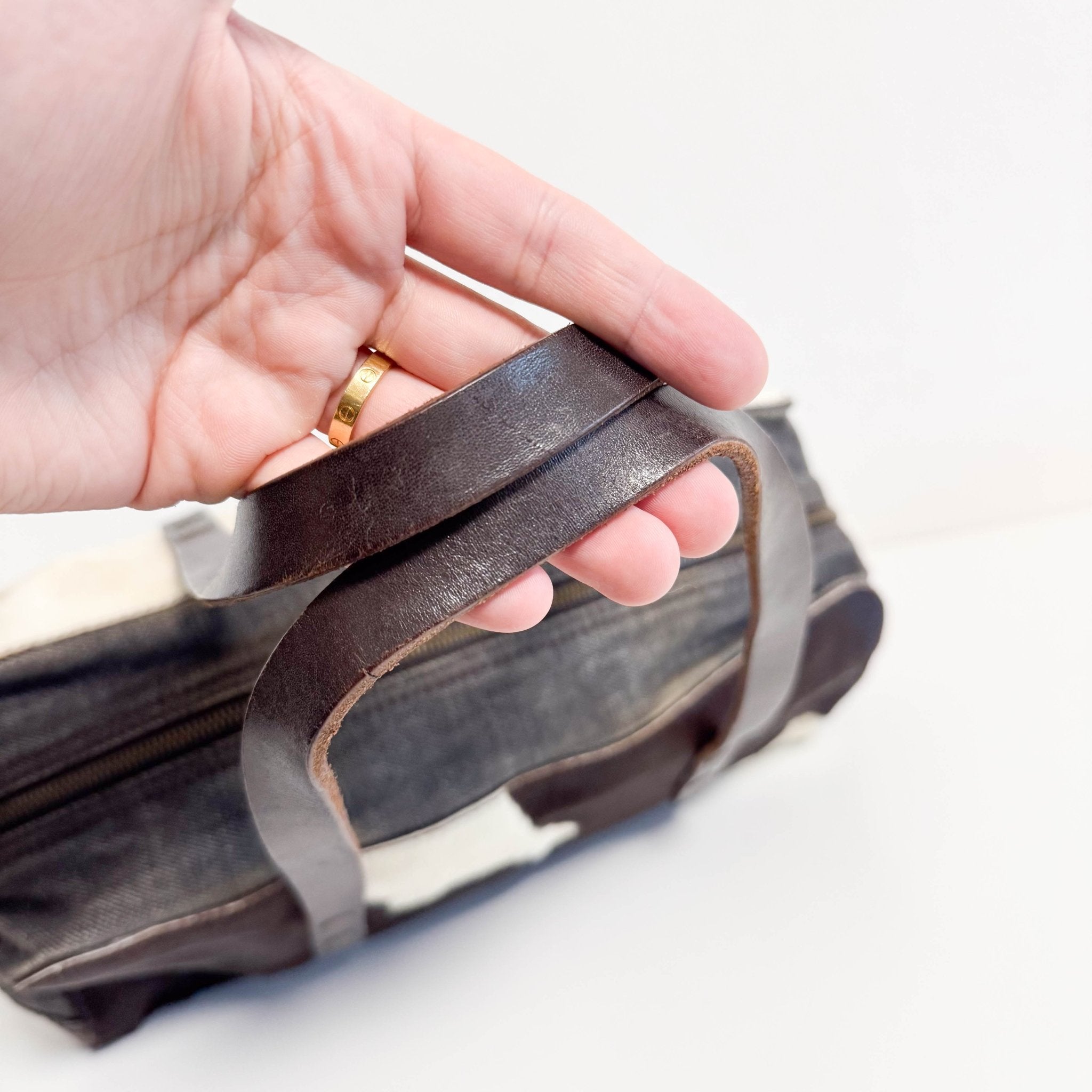 MIU MIU Archive Denim and Pony Hair Shoulder Bag, in , Sold by HIVE PRELOVED - Shoulder Bags, ,