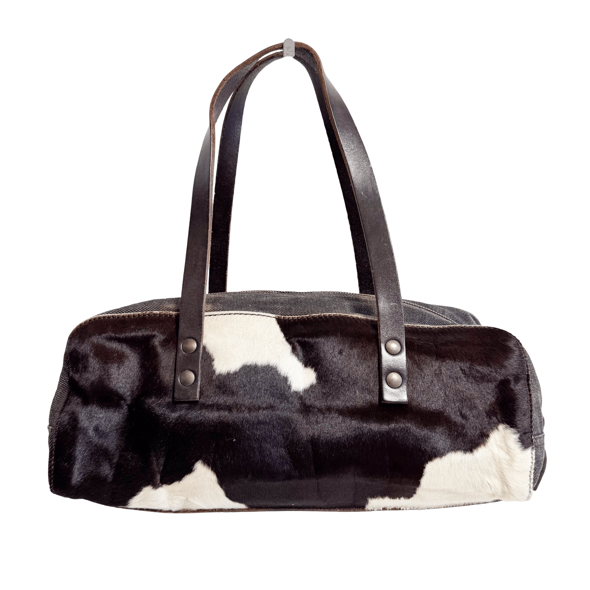 MIU MIU Archive Denim and Pony Hair Shoulder Bag, in , Sold by HIVE PRELOVED - Shoulder Bags, ,