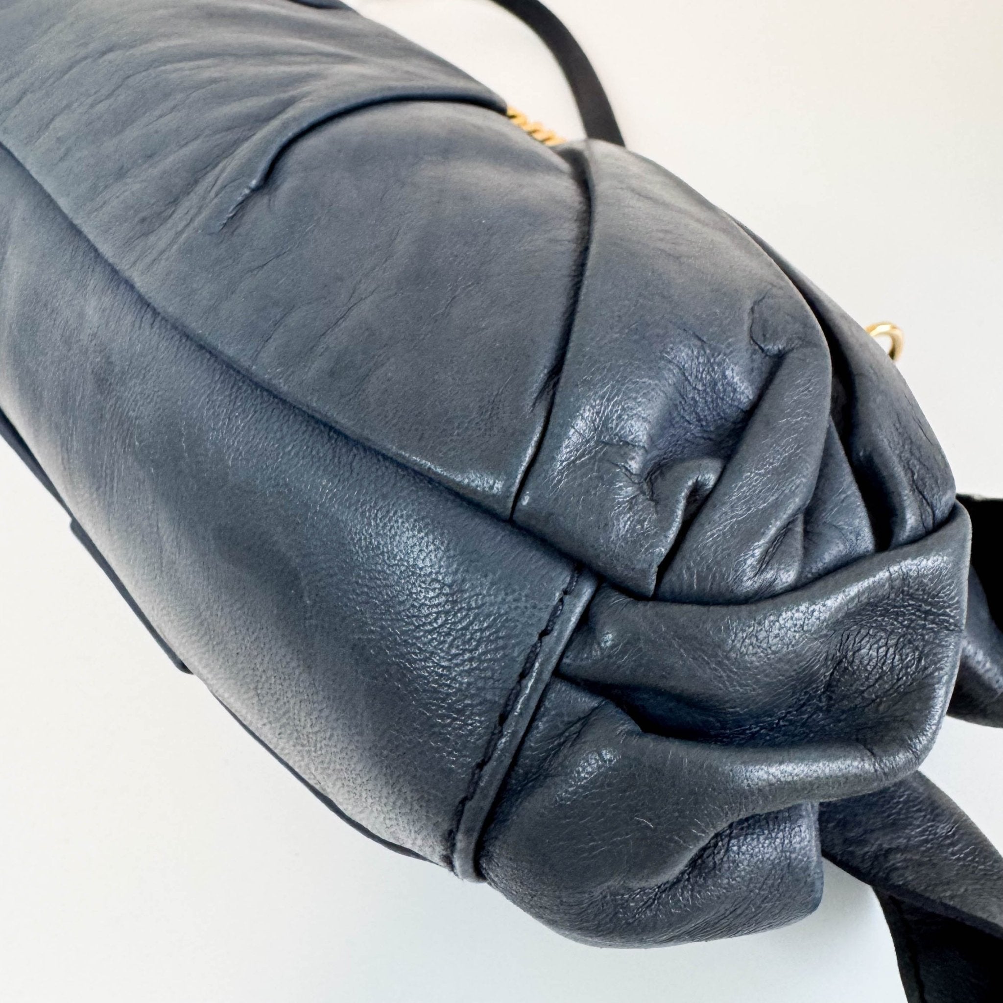 MIU MIU Archive Navy Leather Hobo Shoulder Bag, in , Sold by HIVE PRELOVED - Handle Bags, ,