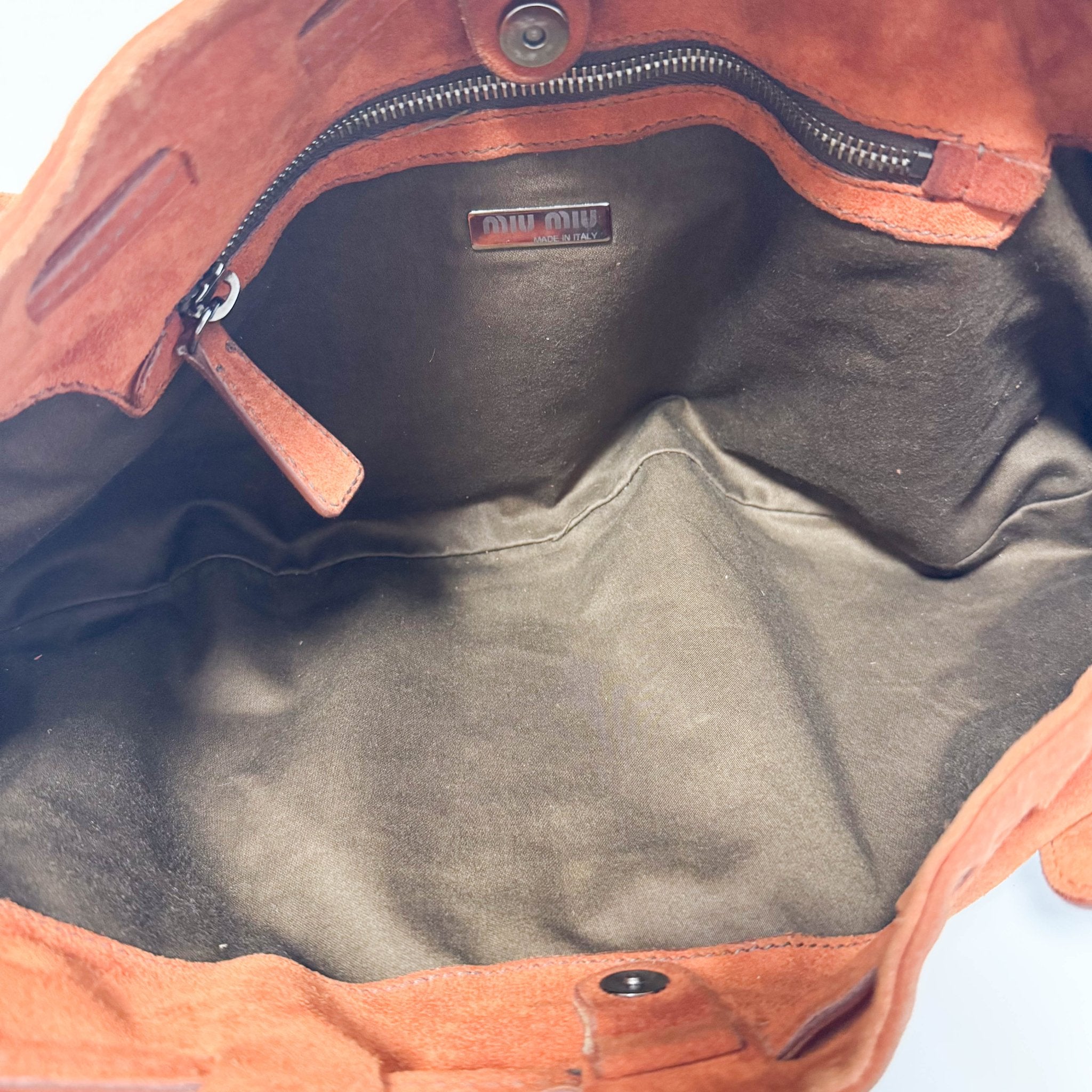 MIU MIU Archive Orange Suede Shoulder Bag – HIVE PRELOVED