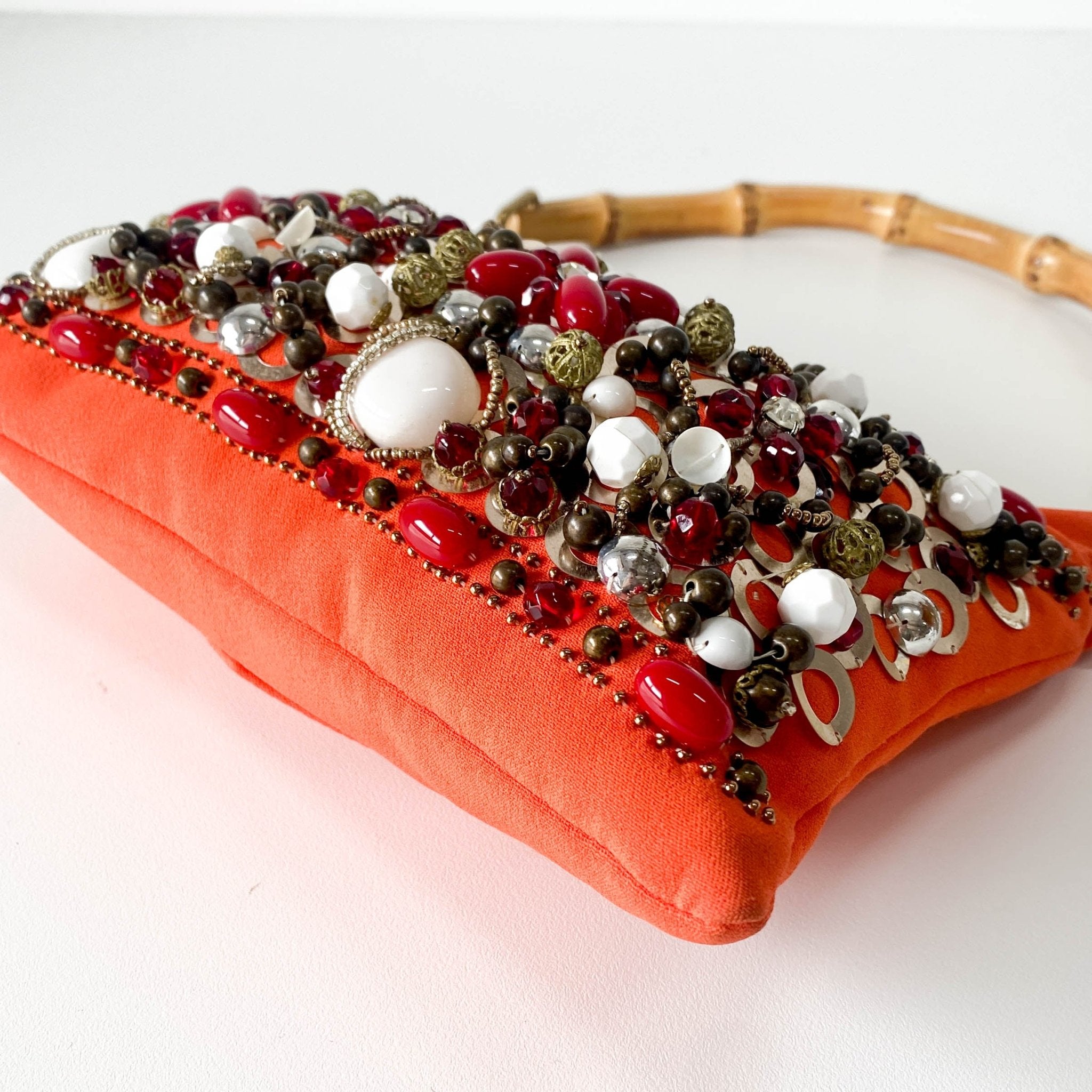 MIU MIU Bijoux & Bamboo Handle Orange Handle Bag, in , Sold by HIVE PRELOVED - Handle Bags, ,