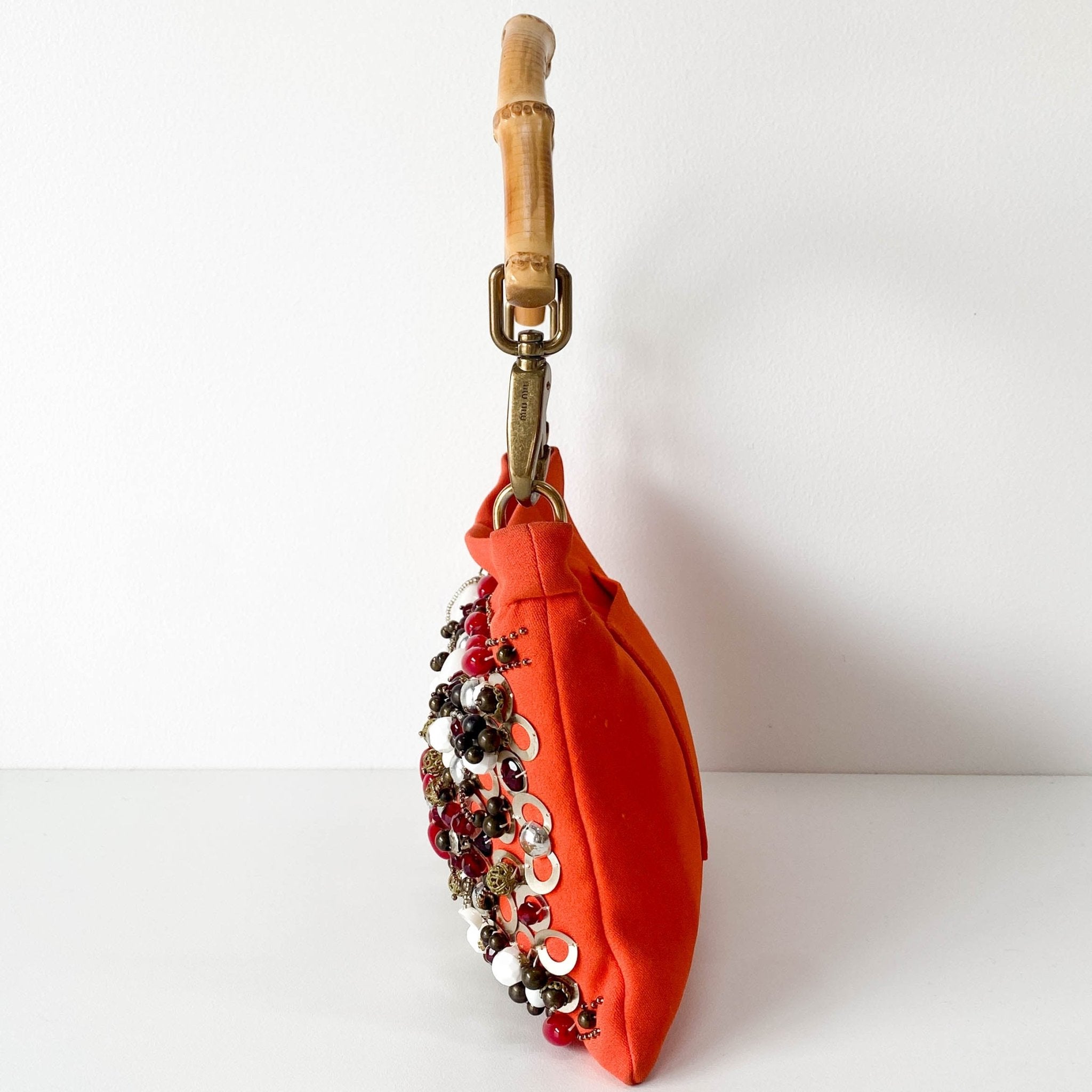 MIU MIU Bijoux & Bamboo Handle Orange Handle Bag, in , Sold by HIVE PRELOVED - Handle Bags, ,