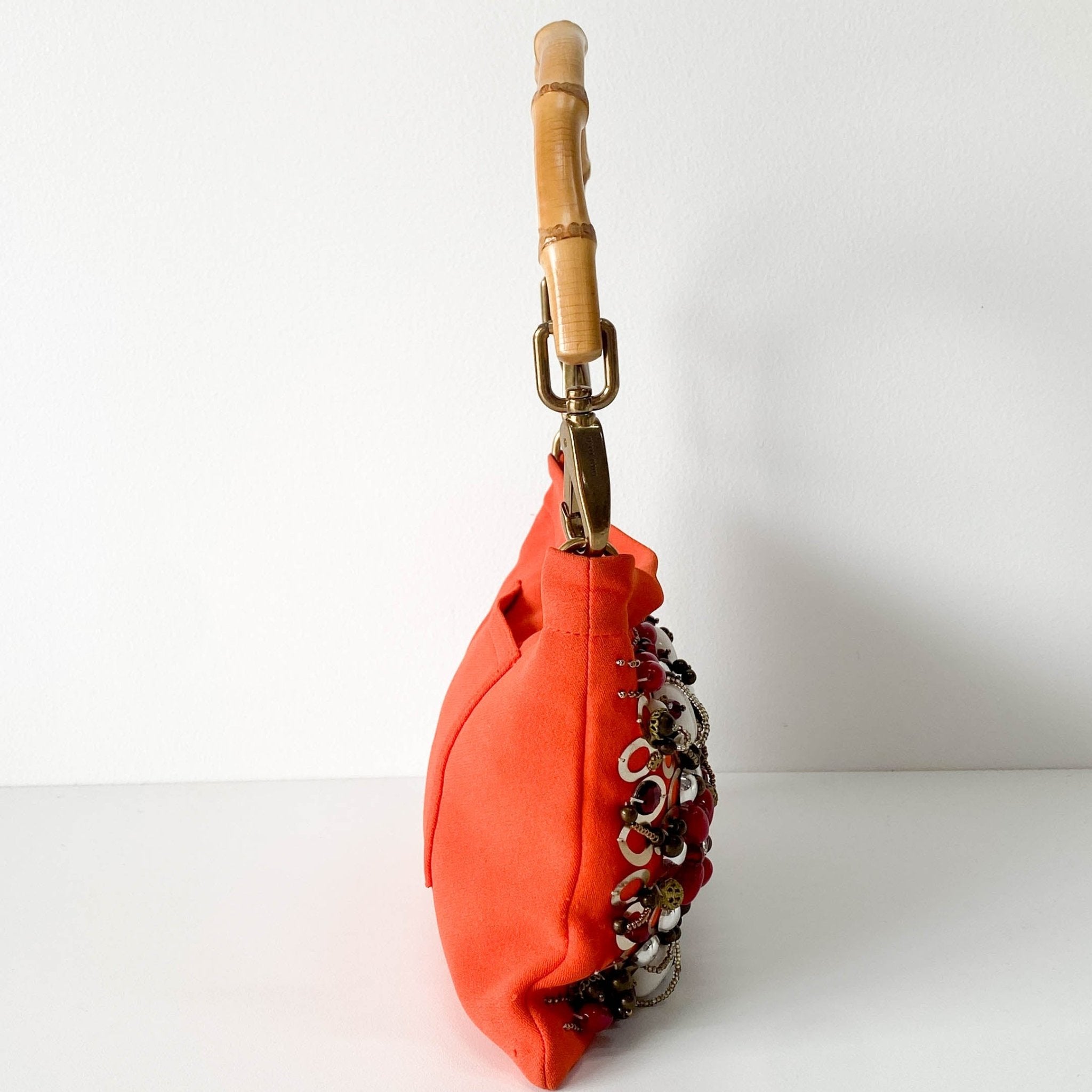 MIU MIU Bijoux & Bamboo Handle Orange Handle Bag, in , Sold by HIVE PRELOVED - Handle Bags, ,