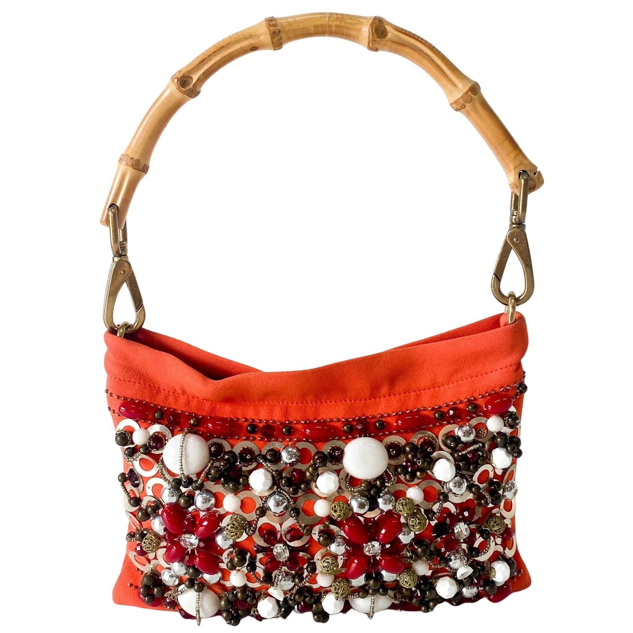 MIU MIU Bijoux & Bamboo Handle Orange Handle Bag, in , Sold by HIVE PRELOVED - Handle Bags, ,