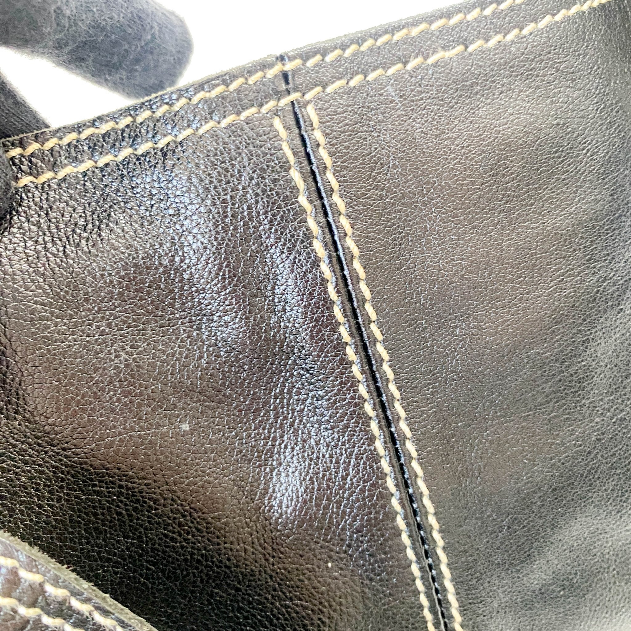 MIU MIU Black Leather with Contrast White Stitching Shoulder Bag, in , Sold by HIVE PRELOVED - Shoulder Bags, ,