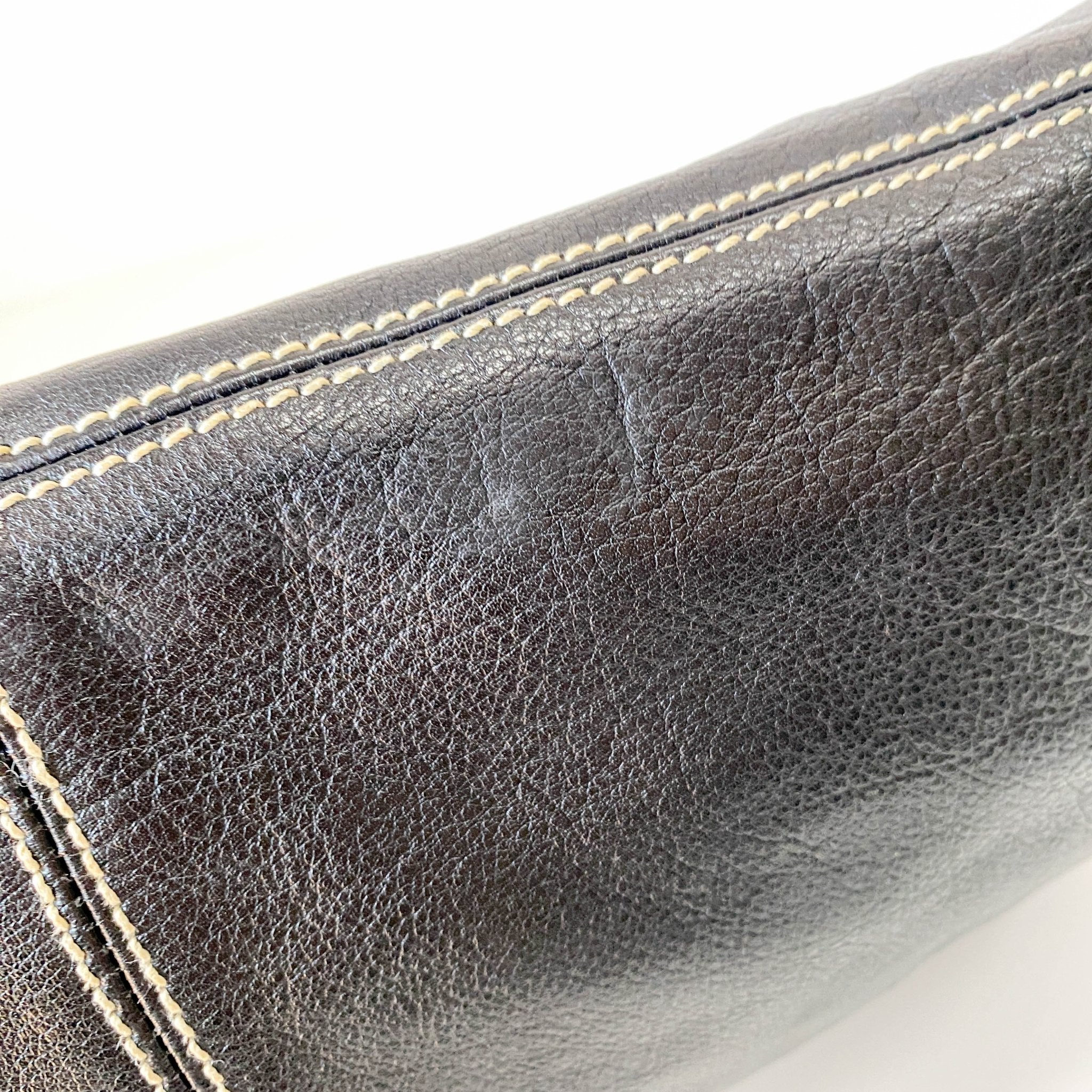 MIU MIU Black Leather with Contrast White Stitching Shoulder Bag, in , Sold by HIVE PRELOVED - Shoulder Bags, ,