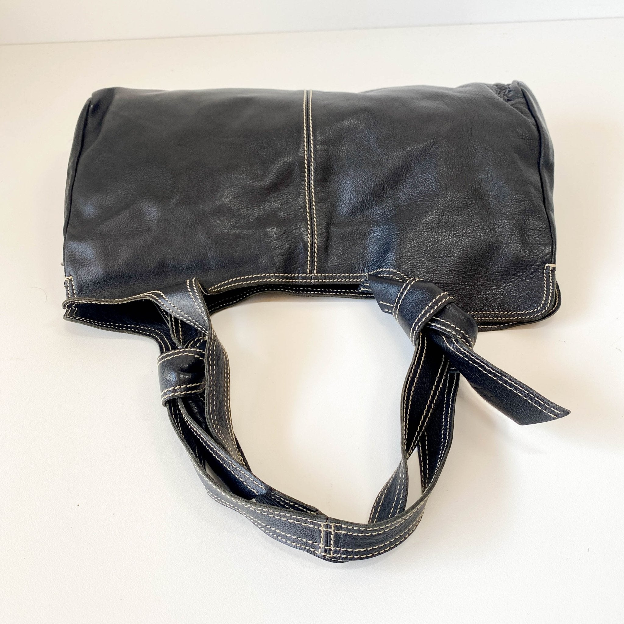 MIU MIU Black Leather with Contrast White Stitching Shoulder Bag, in , Sold by HIVE PRELOVED - Shoulder Bags, ,