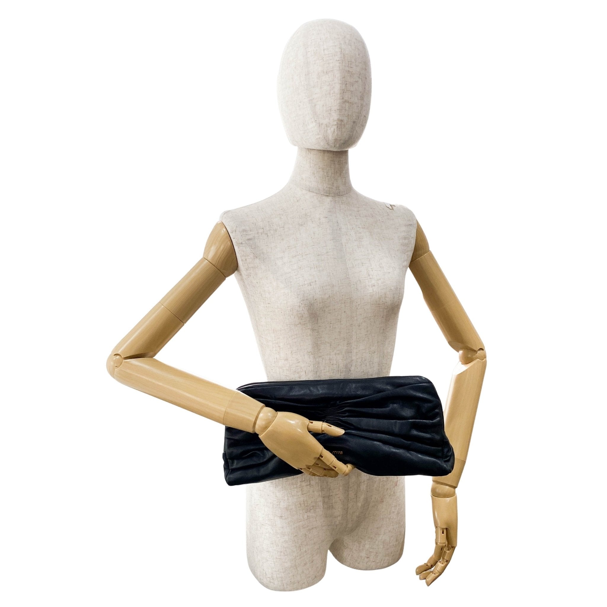 MIU MIU Black Nappa Leather Evening Clutch Bag, in , Sold by HIVE PRELOVED - Clutch bags, ,