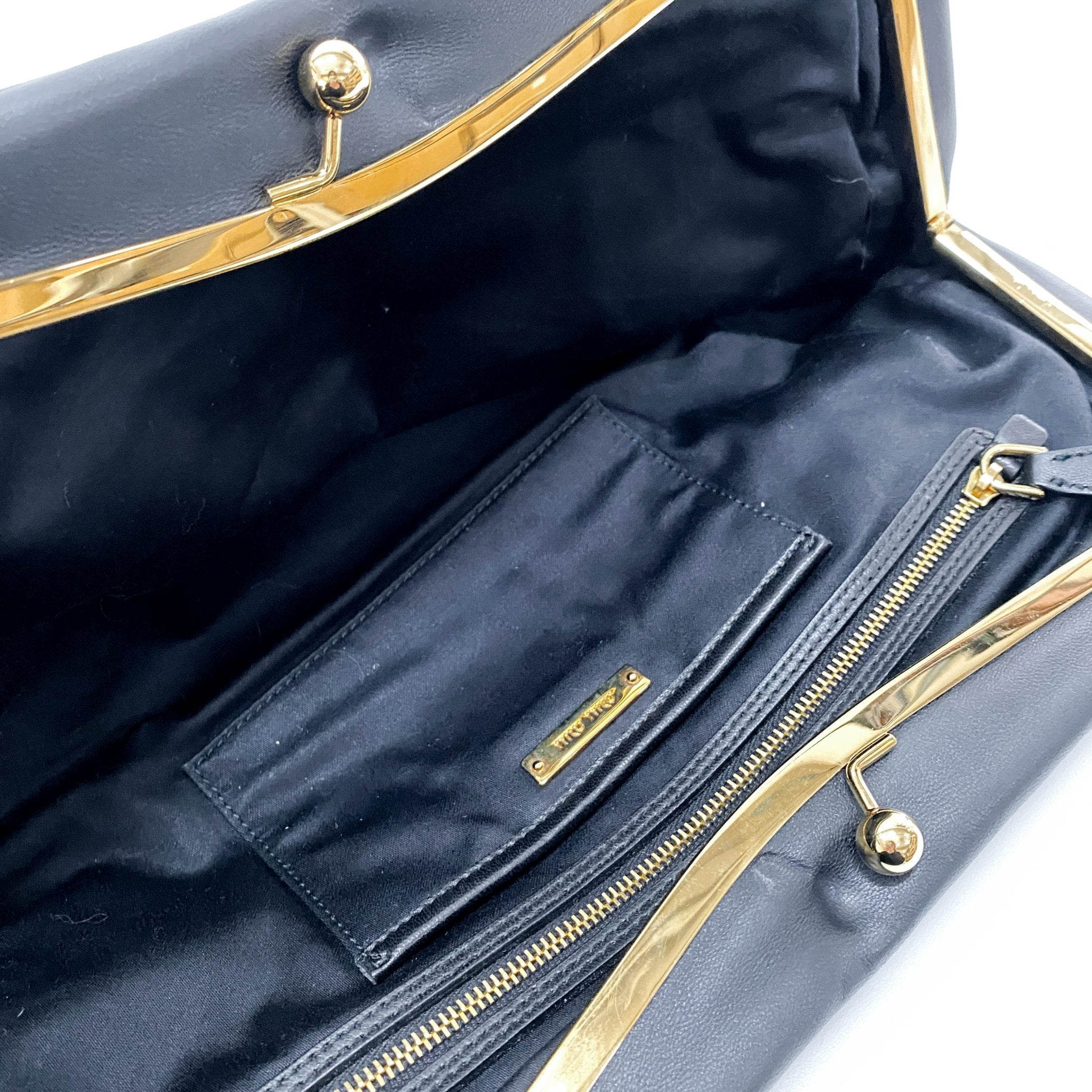 MIU MIU Black Nappa Leather Evening Clutch Bag, in , Sold by HIVE PRELOVED - Clutch bags, ,