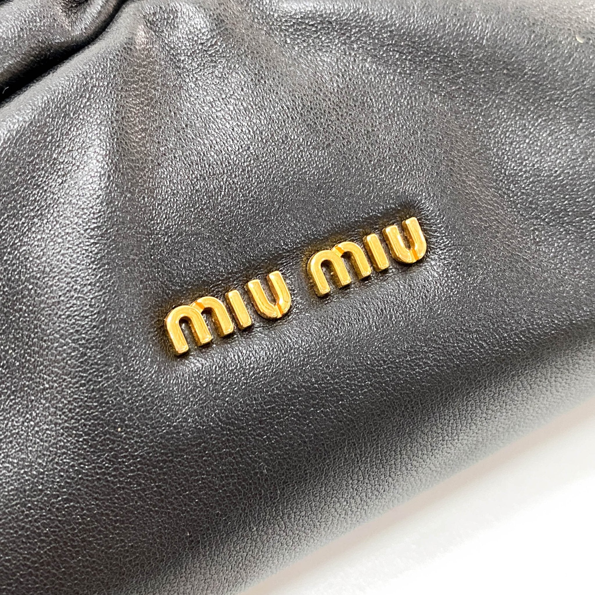 MIU MIU Black Nappa Leather Evening Clutch Bag, in , Sold by HIVE PRELOVED - Clutch bags, ,