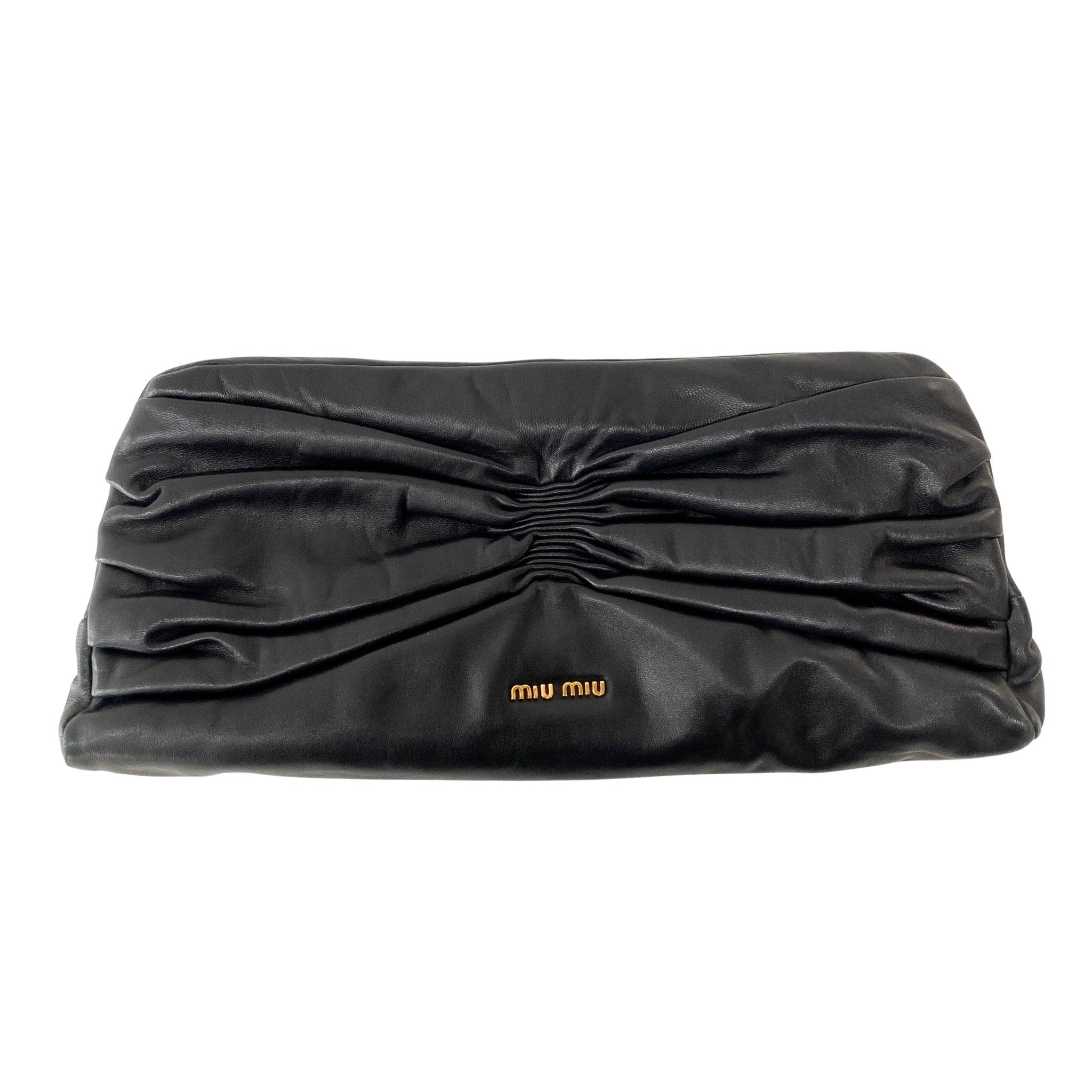 MIU MIU Black Nappa Leather Evening Clutch Bag, in , Sold by HIVE PRELOVED - Clutch bags, ,