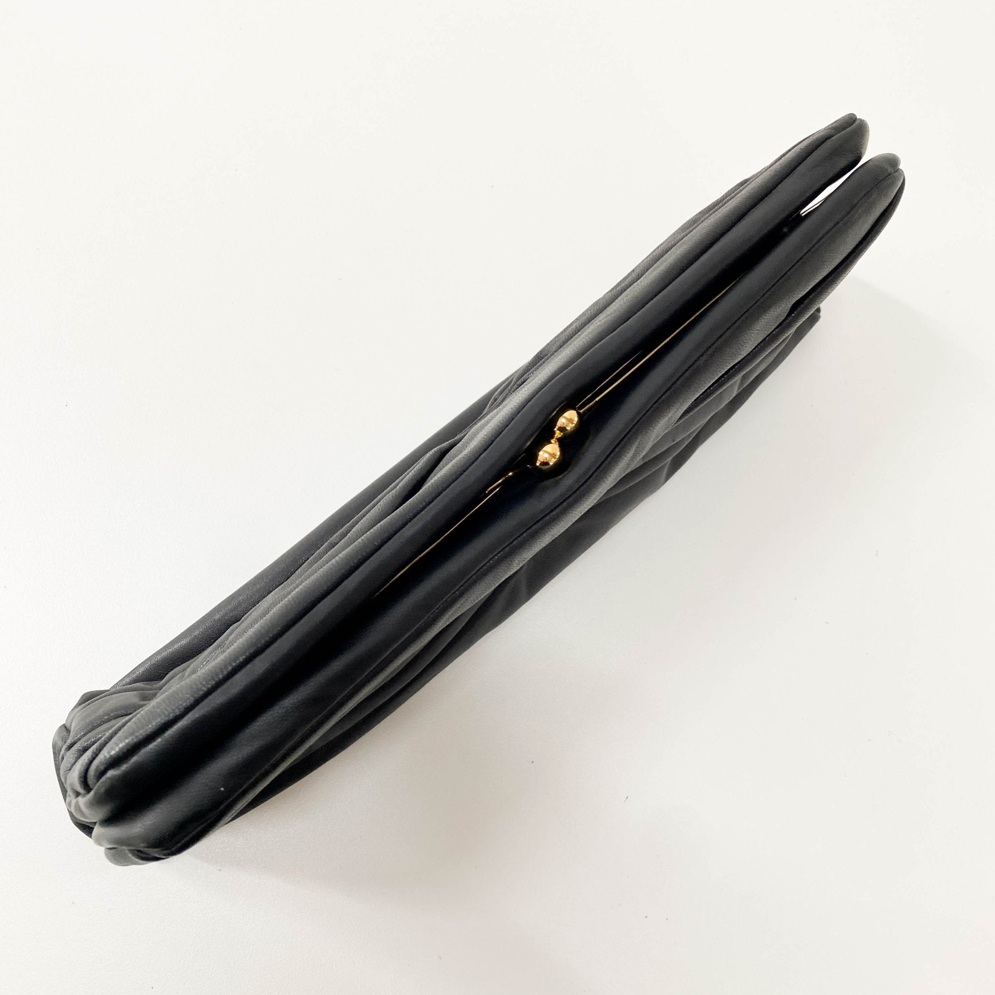 MIU MIU Black Nappa Leather Evening Clutch Bag, in , Sold by HIVE PRELOVED - Clutch bags, ,