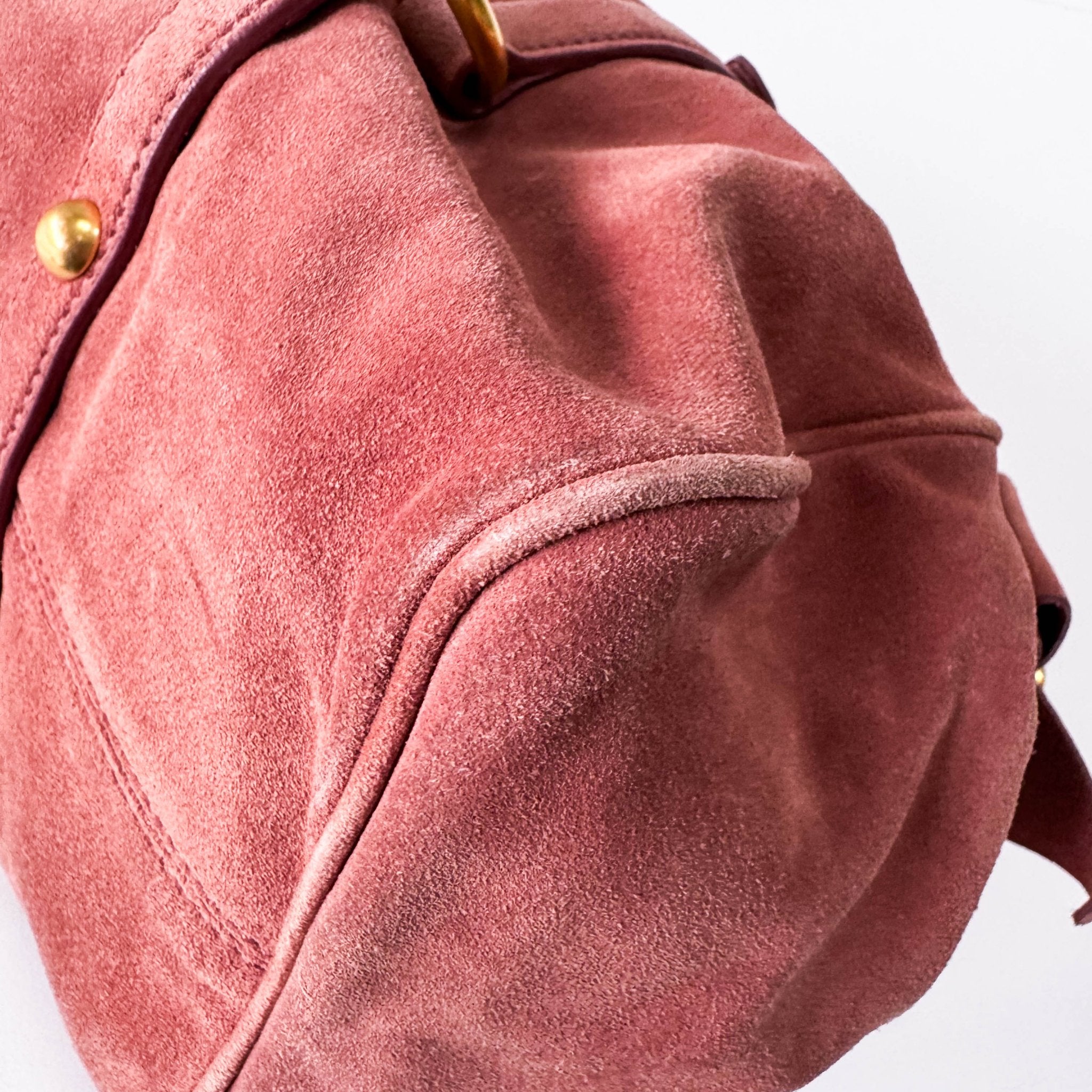 MIU MIU Bow Rose Pink Suede Handle Bag, in , Sold by HIVE PRELOVED - Handle Bags, ,