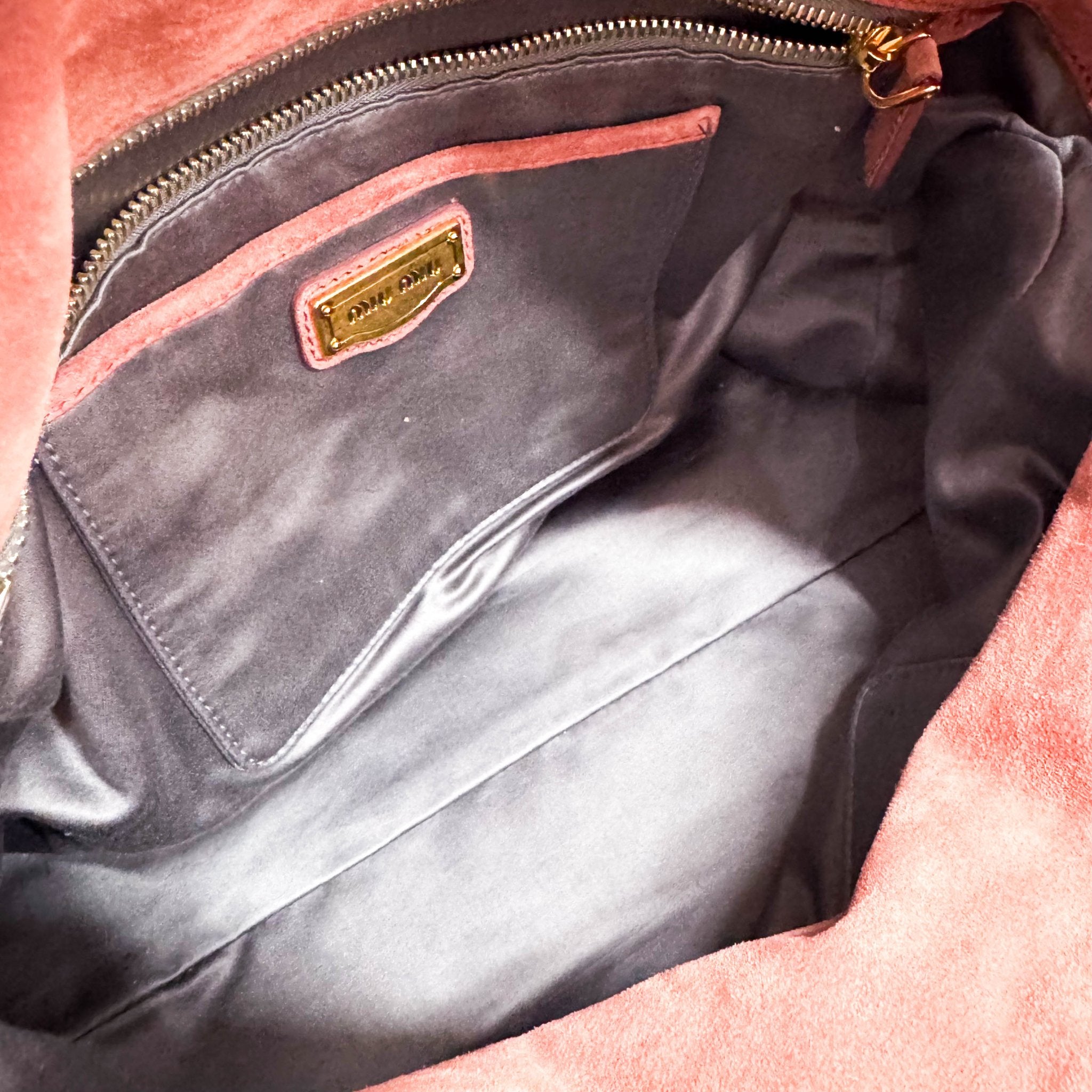 MIU MIU Bow Rose Pink Suede Handle Bag, in , Sold by HIVE PRELOVED - Handle Bags, ,