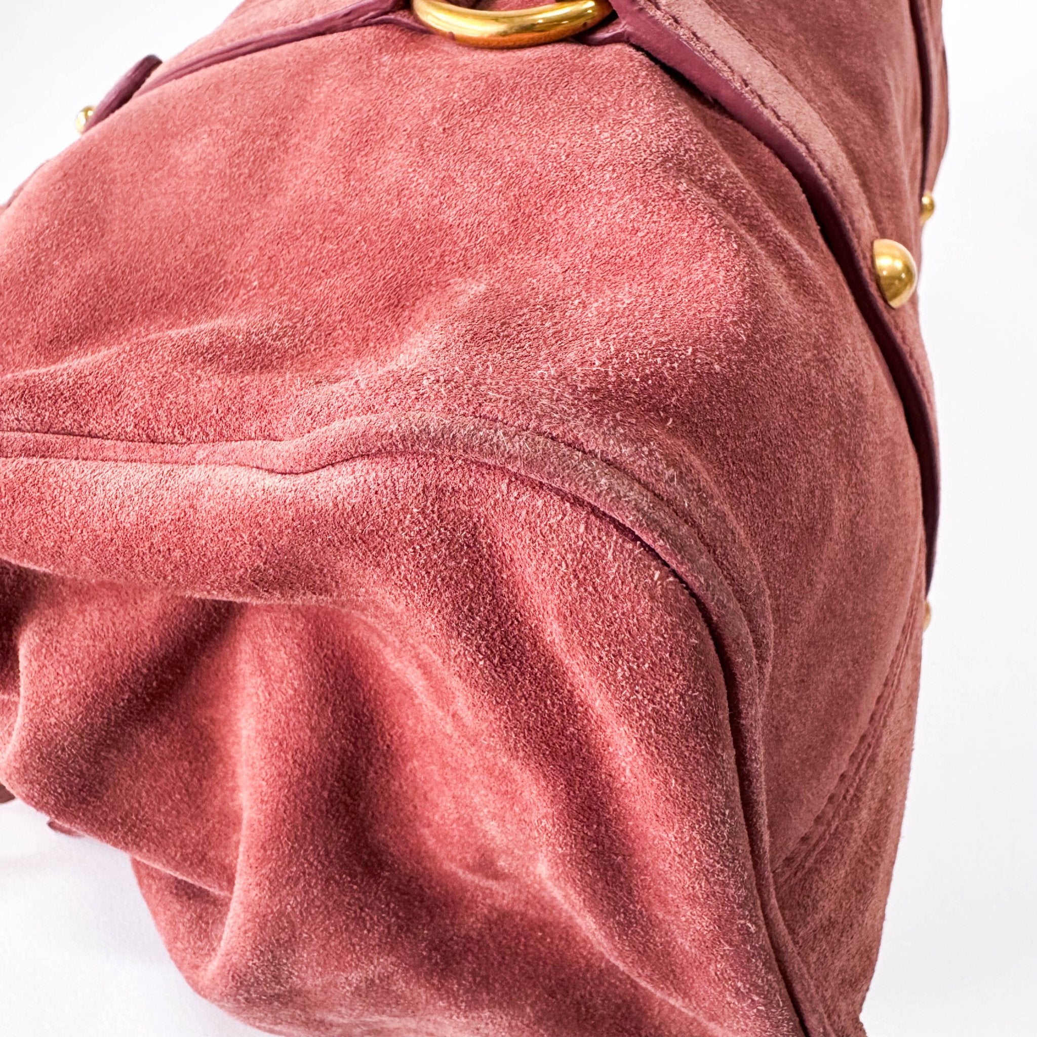 MIU MIU Bow Rose Pink Suede Handle Bag, in , Sold by HIVE PRELOVED - Handle Bags, ,