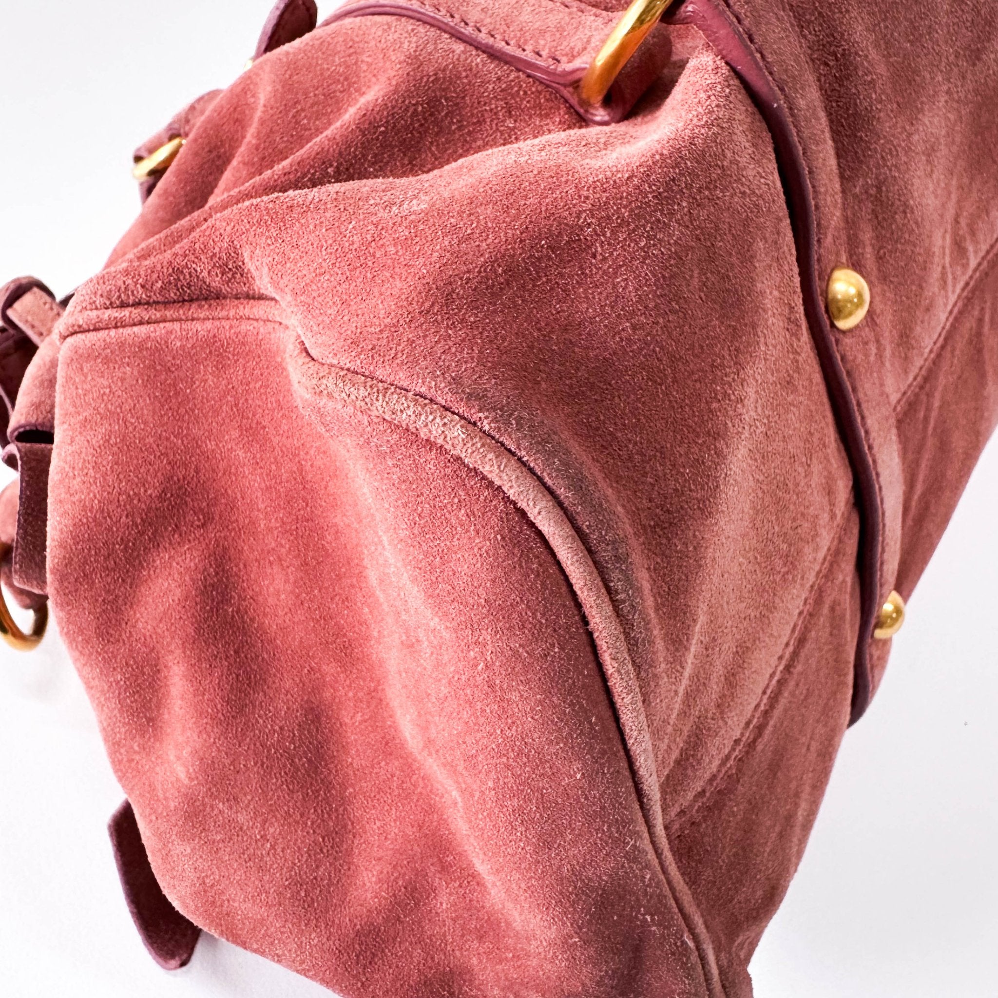 MIU MIU Bow Rose Pink Suede Handle Bag, in , Sold by HIVE PRELOVED - Handle Bags, ,