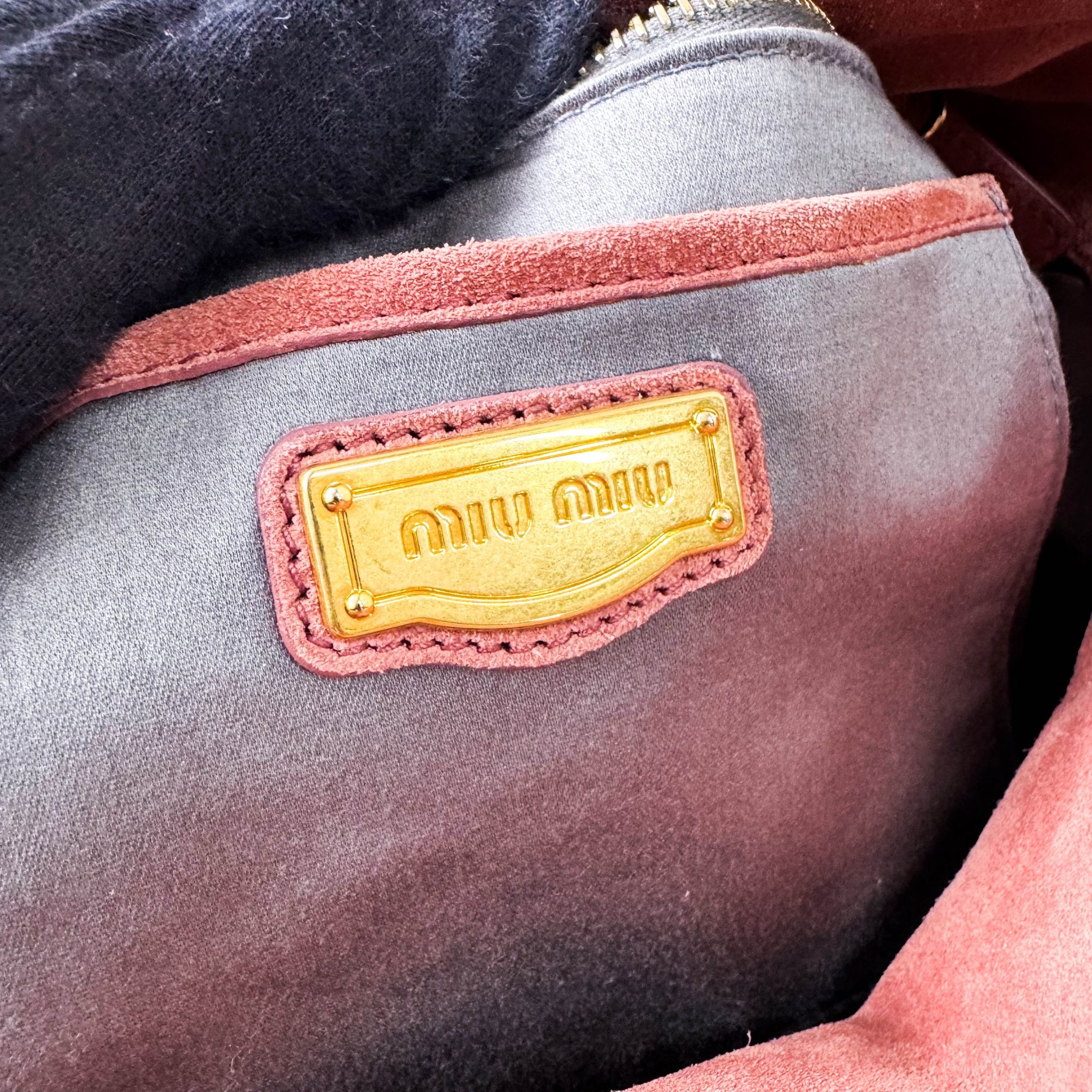 MIU MIU Bow Rose Pink Suede Handle Bag, in , Sold by HIVE PRELOVED - Handle Bags, ,