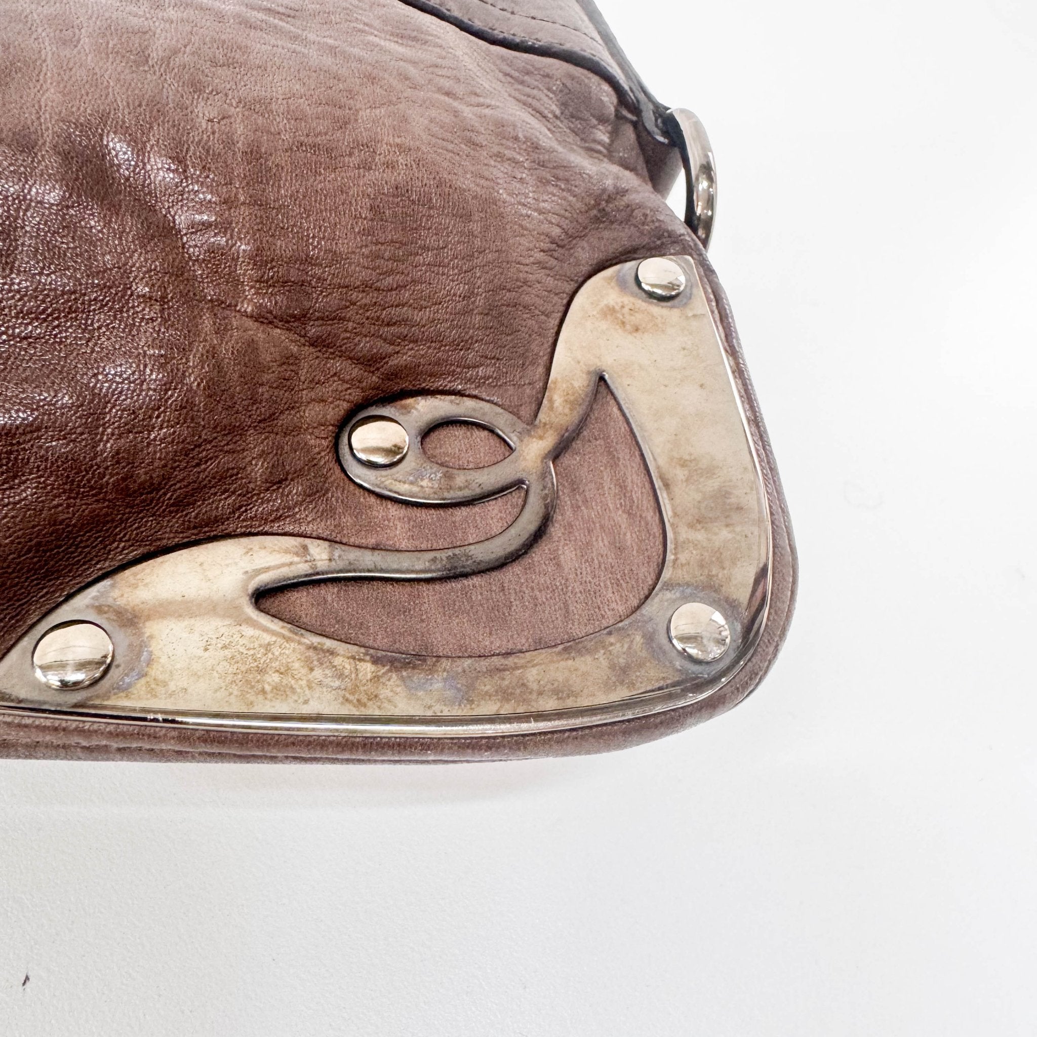 MIU MIU Brown Leather Plastic Chain Shoulder Bag, in , Sold by HIVE PRELOVED - Shoulder Bags, ,