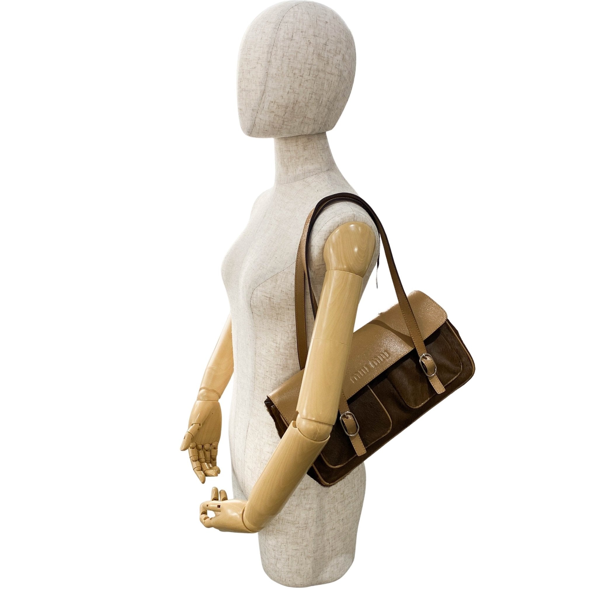 MIU MIU Brown Ponyhair Leather Shoulder Bag, in , Sold by HIVE PRELOVED - Shoulder Bags, ,