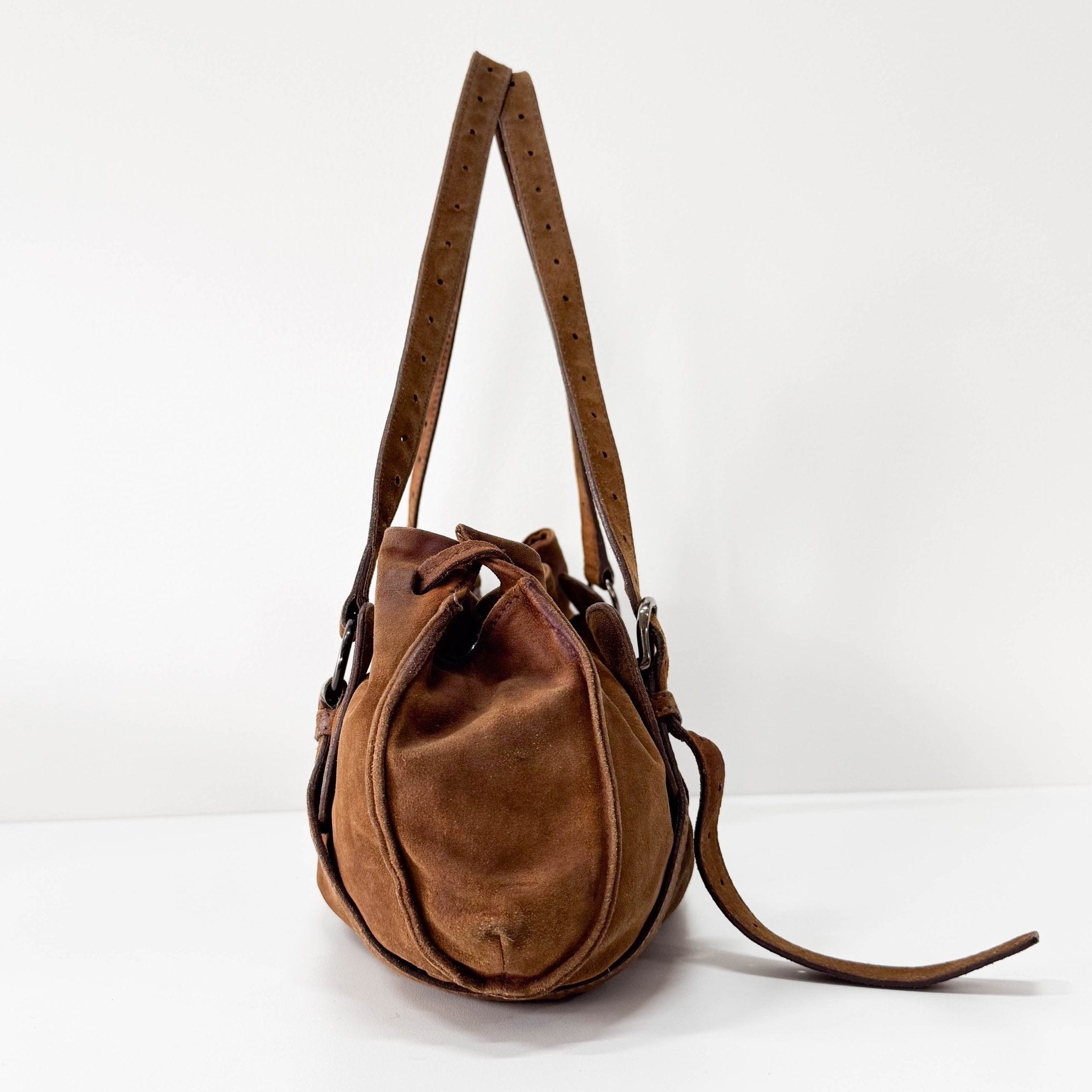 MIU MIU Brown Suede Shoulder Bag, in , Sold by HIVE PRELOVED - Shoulder Bags, ,