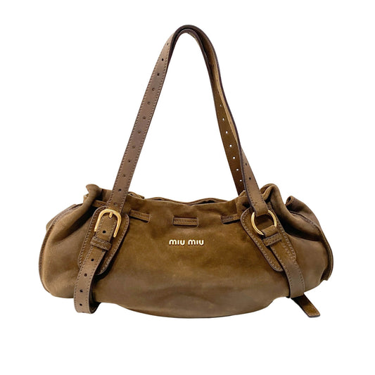 MIU MIU Brown Suede Shoulder Bag, in , Sold by HIVE PRELOVED - Shoulder Bags, ,