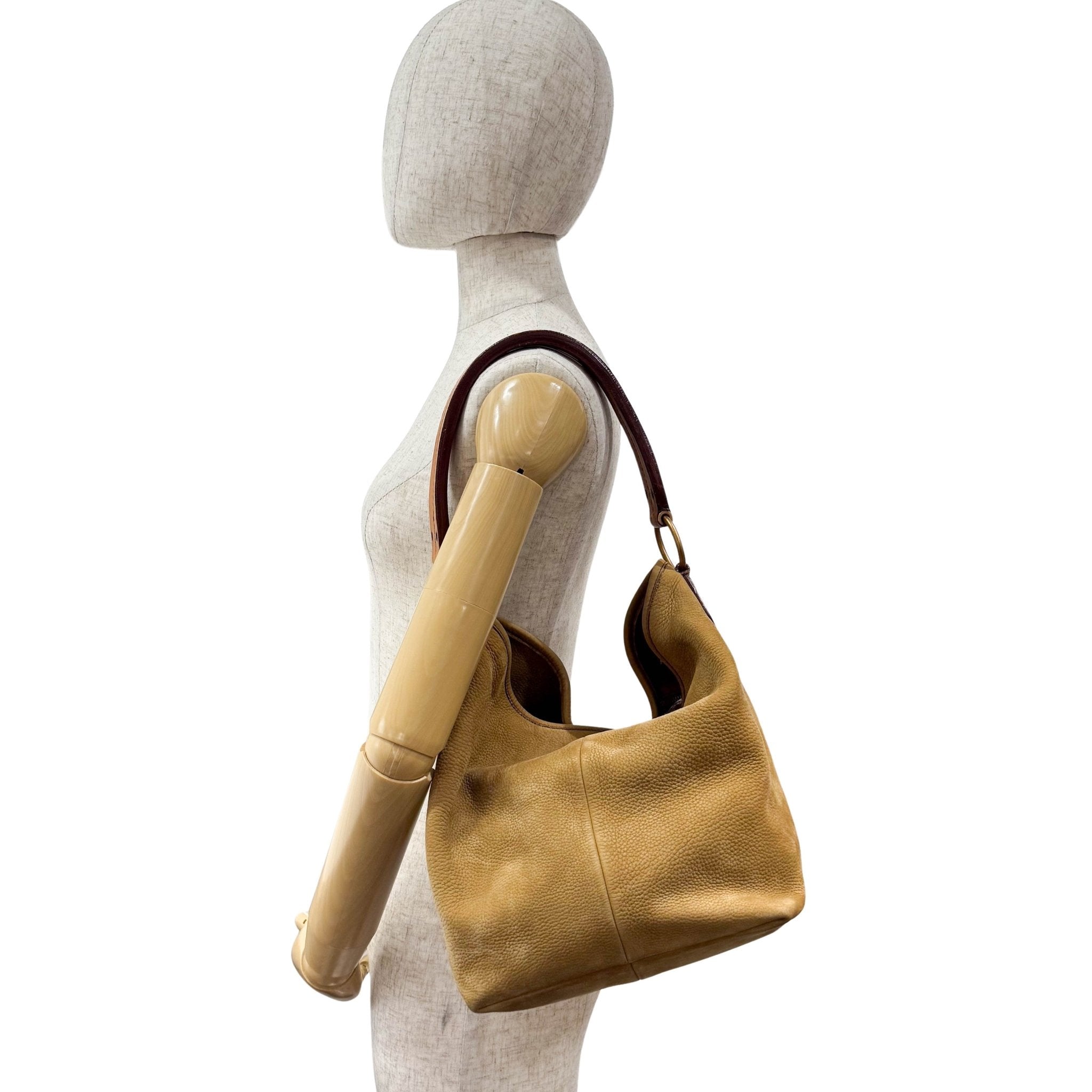 MIU MIU Caramel Suede Hobo Shoulder Bag, in , Sold by HIVE PRELOVED - Shoulder Bags, ,