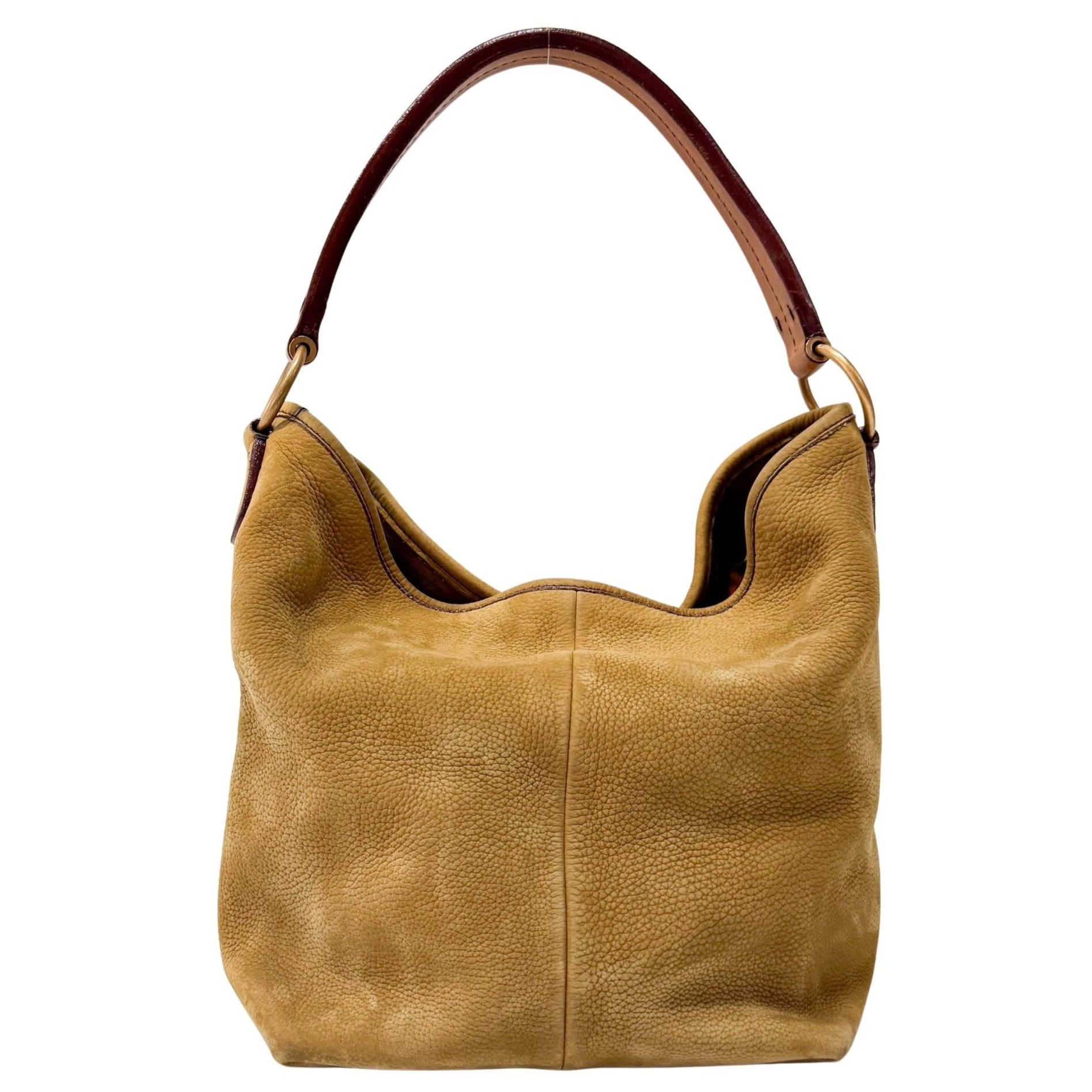 MIU MIU Caramel Suede Hobo Shoulder Bag, in , Sold by HIVE PRELOVED - Shoulder Bags, ,