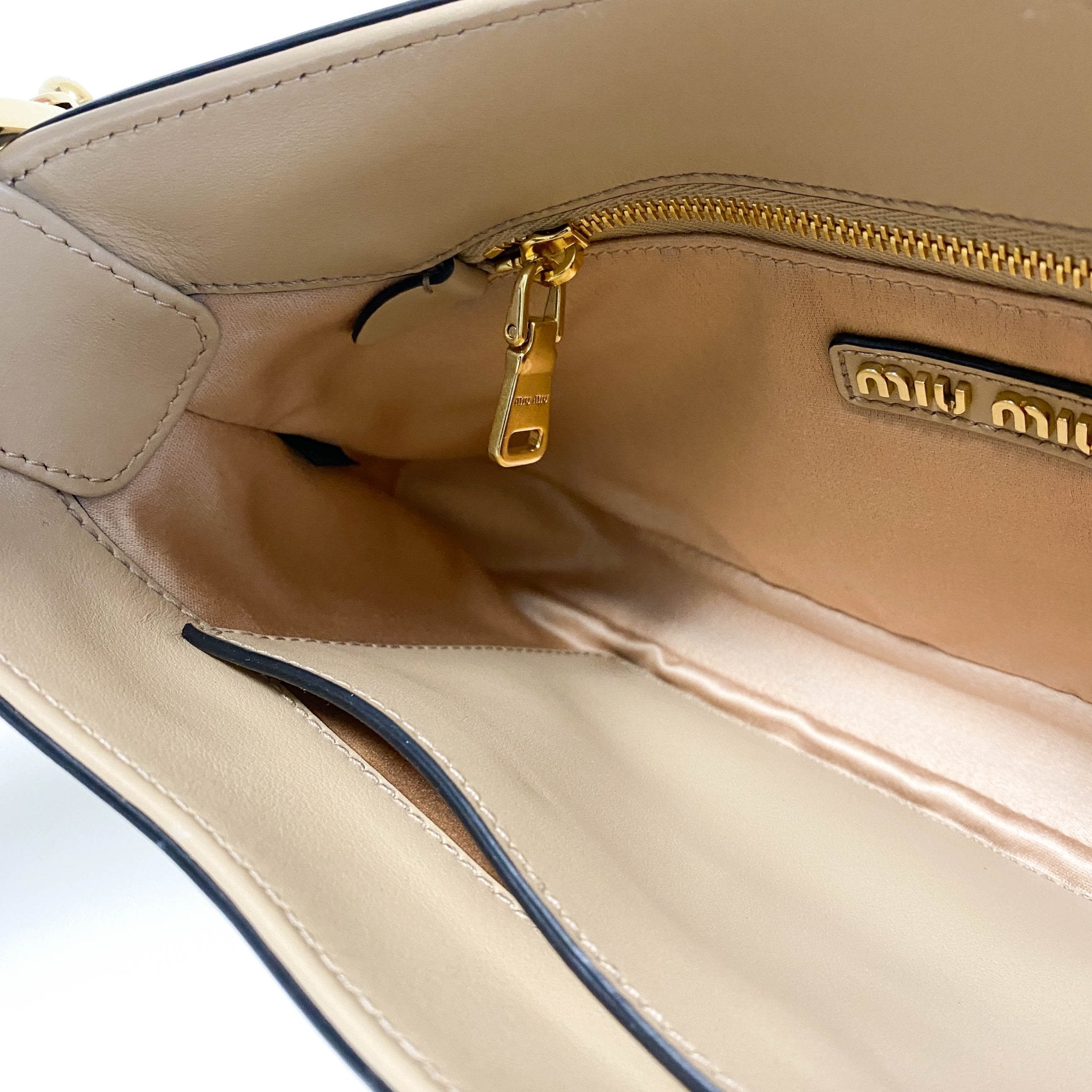 MIU MIU City Beige Leather Hobo Shoulder Bag, in , Sold by HIVE PRELOVED - Shoulder Bags, ,