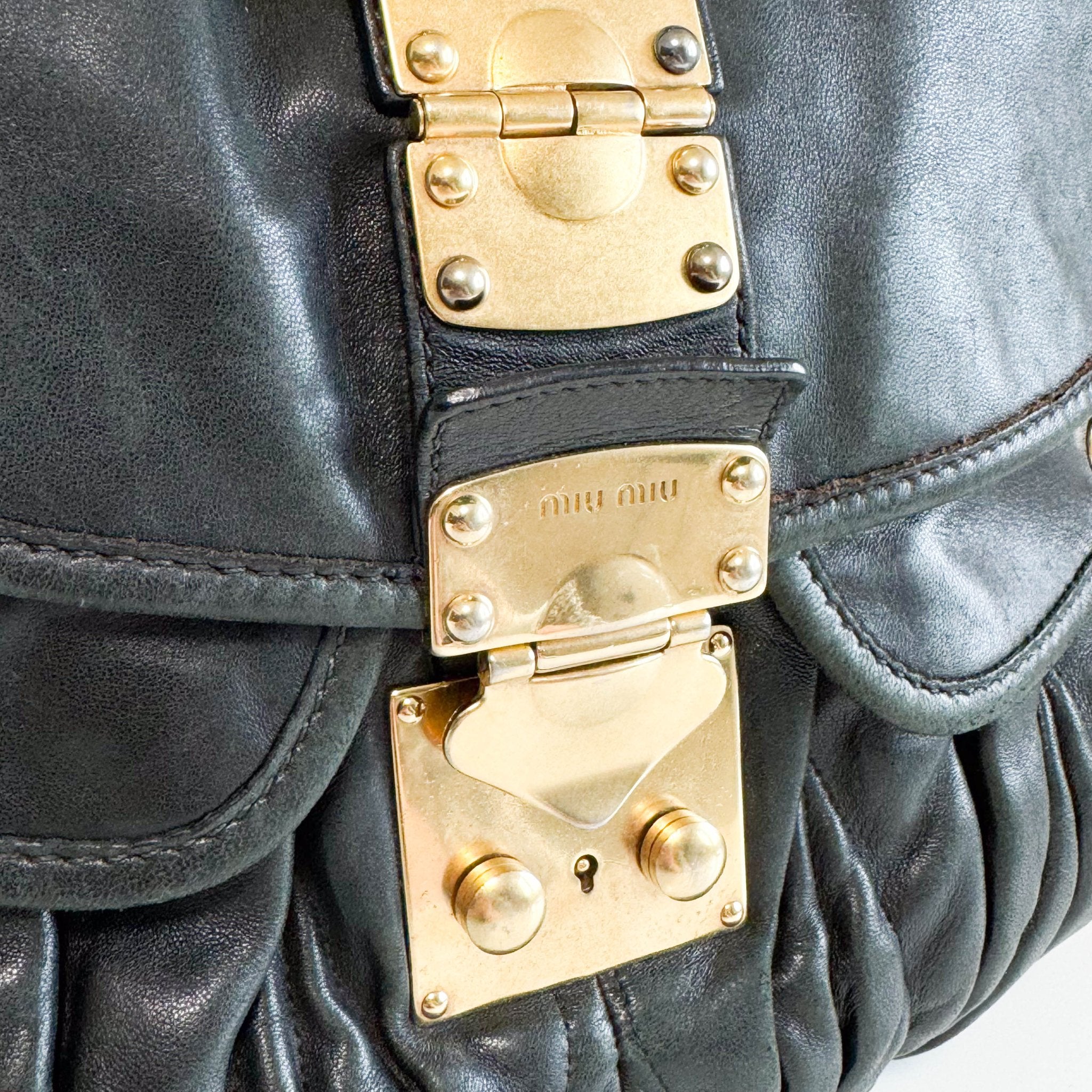 MIU MIU Coffer Black Leather Shoulder Bag, in , Sold by HIVE PRELOVED - Shoulder Bags, ,