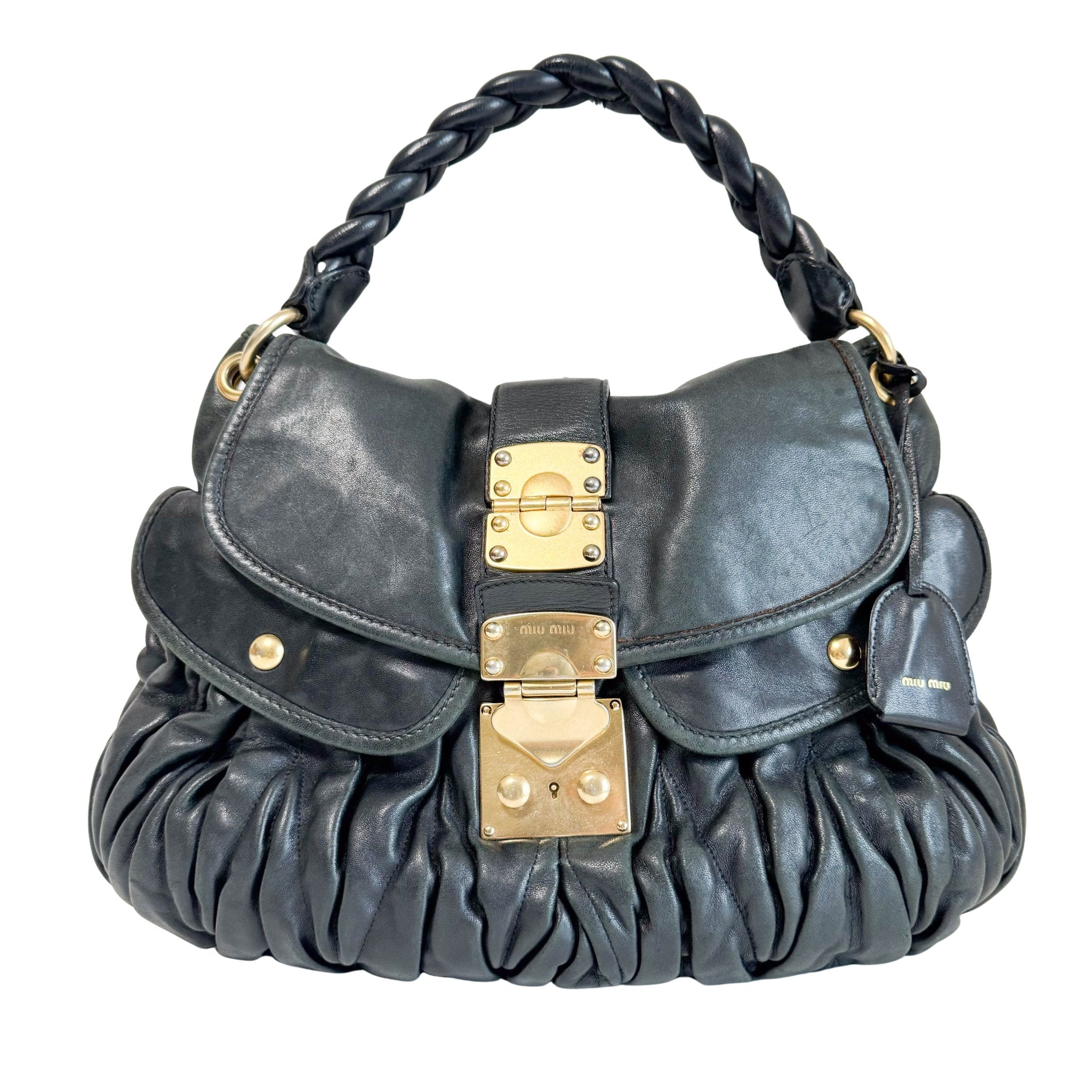 MIU MIU Coffer Black Leather Shoulder Bag, in , Sold by HIVE PRELOVED - Shoulder Bags, ,
