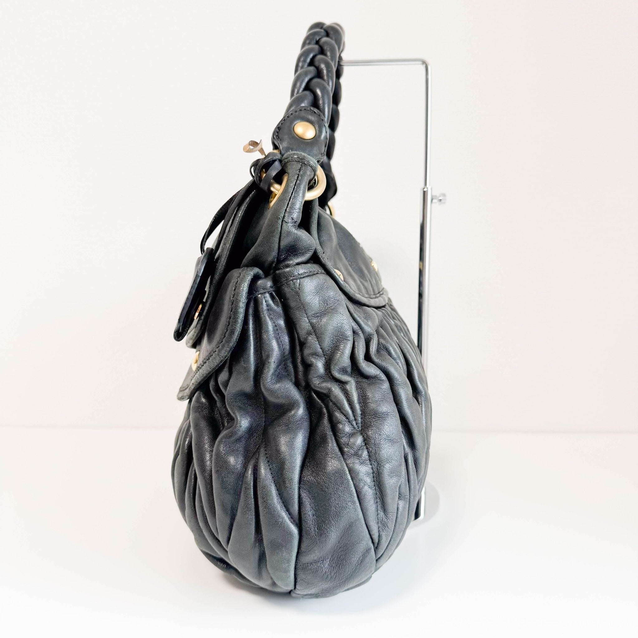 MIU MIU Coffer Black Leather Shoulder Bag, in , Sold by HIVE PRELOVED - Shoulder Bags, ,