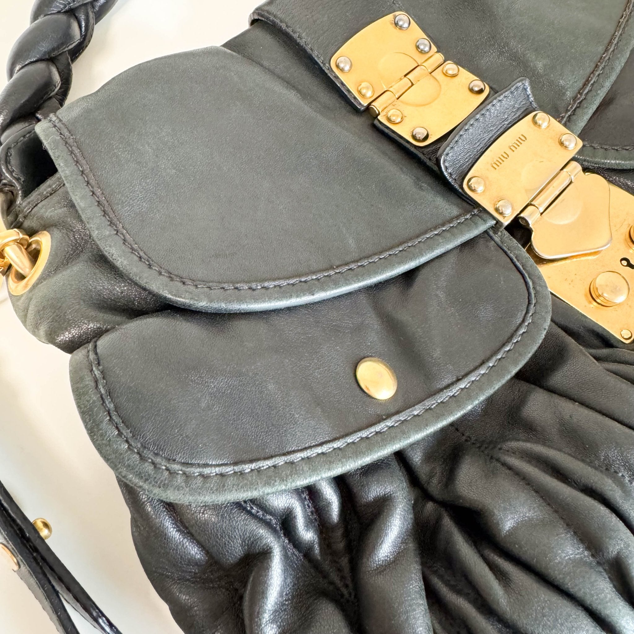 MIU MIU Coffer Black Leather Shoulder Bag, in , Sold by HIVE PRELOVED - Shoulder Bags, ,