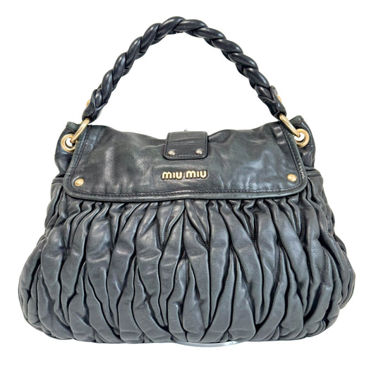 MIU MIU Coffer Black Leather Shoulder Bag, in , Sold by HIVE PRELOVED - Shoulder Bags, ,