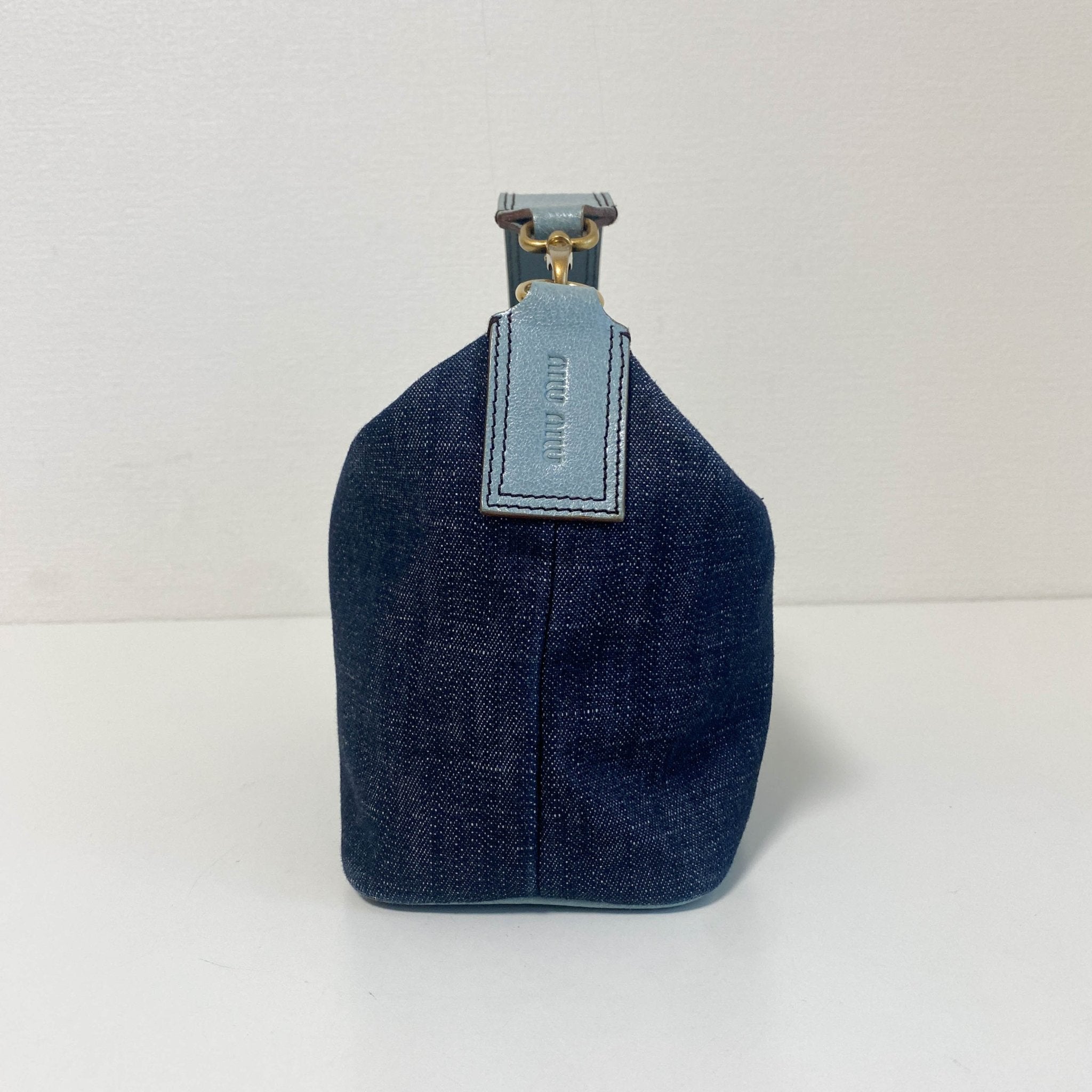 MIU MIU Denim Pouch Bag, in , Sold by HIVE PRELOVED - Pouches, ,