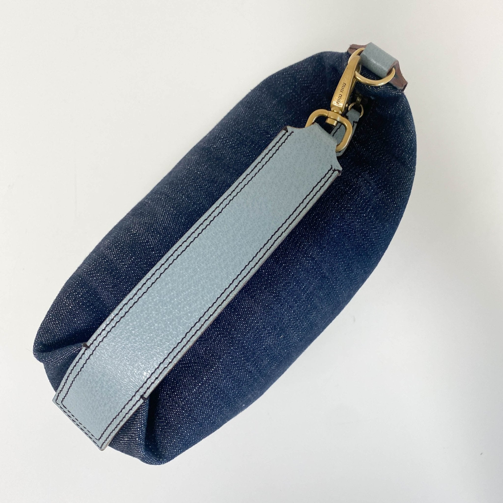 MIU MIU Denim Pouch Bag, in , Sold by HIVE PRELOVED - Pouches, ,