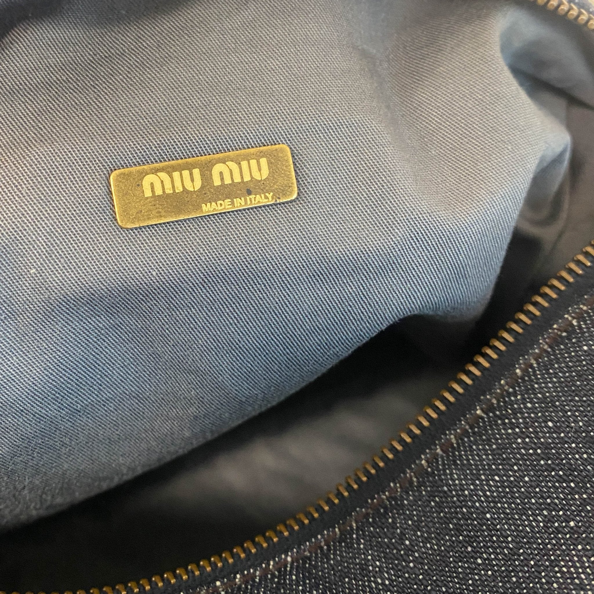 MIU MIU Denim Pouch Bag, in , Sold by HIVE PRELOVED - Pouches, ,