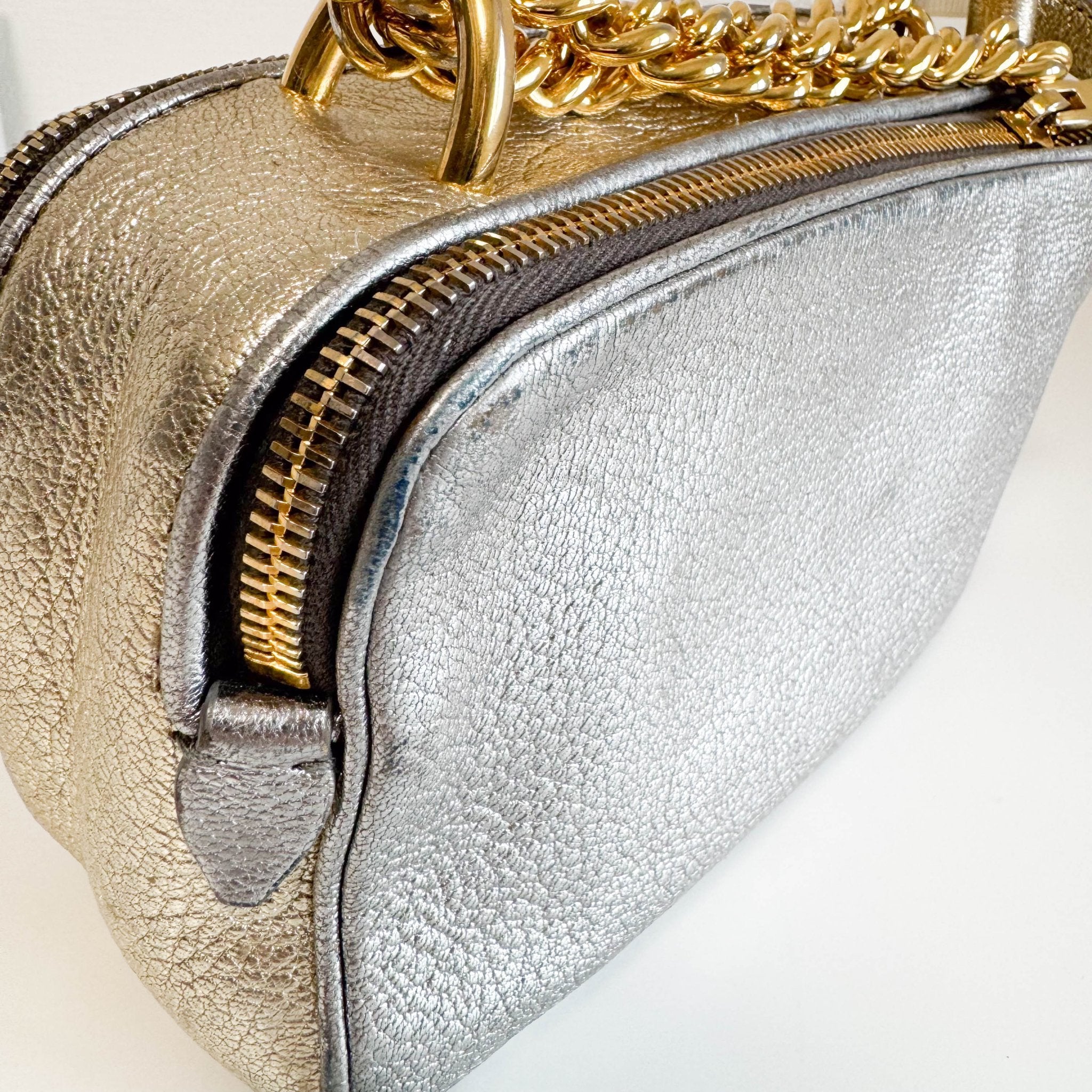 MIU MIU Gold and Silver Leather Camera Crossbody Bag, in , Sold by HIVE PRELOVED - Crossbody bags, ,