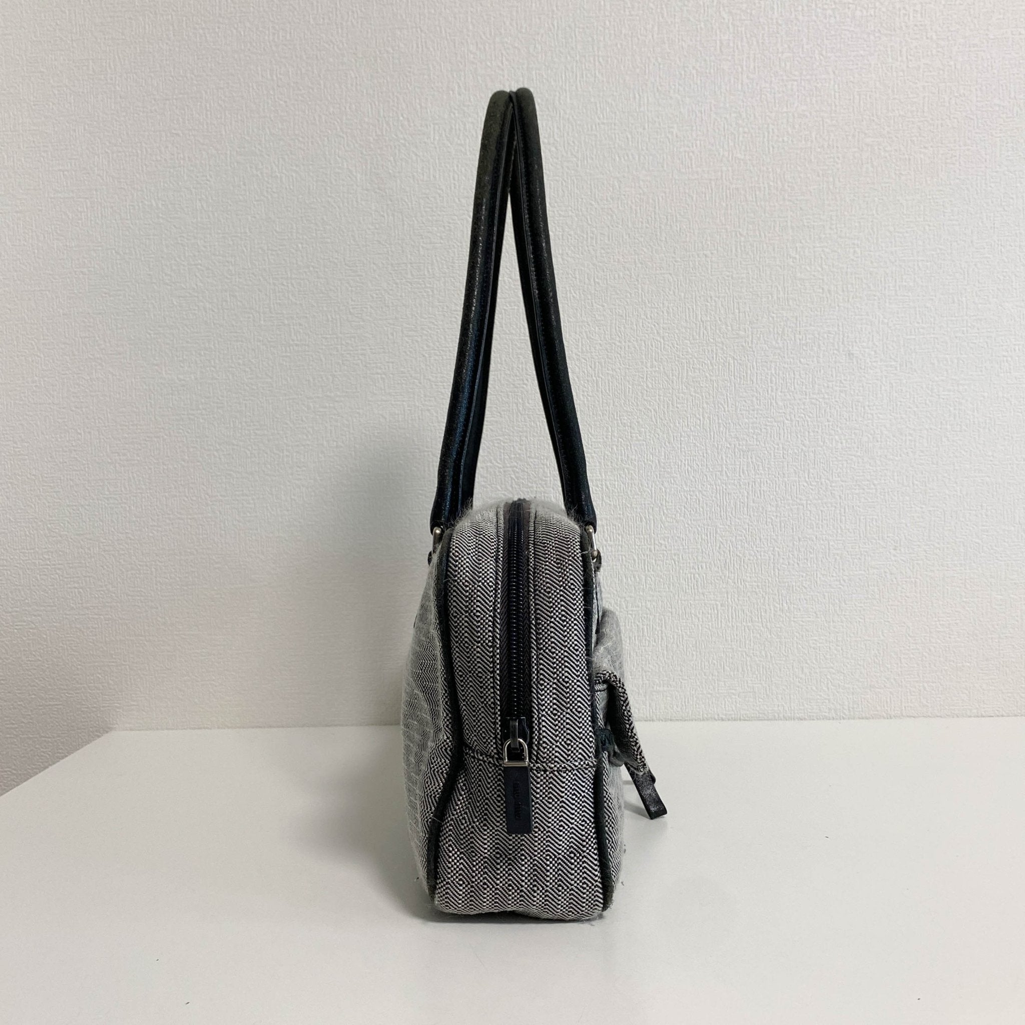 MIU MIU Horizontal Canvas Grey Handbag, in , Sold by HIVE PRELOVED - Shoulder Bags, ,