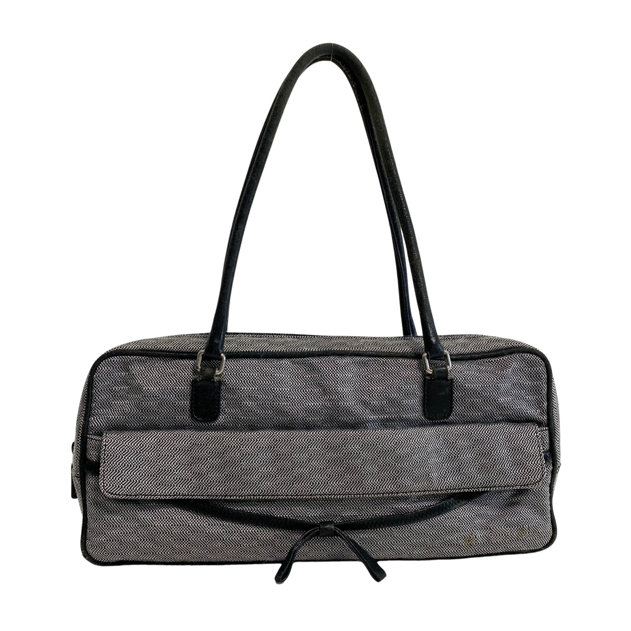 MIU MIU Horizontal Canvas Grey Handbag, in , Sold by HIVE PRELOVED - Shoulder Bags, ,