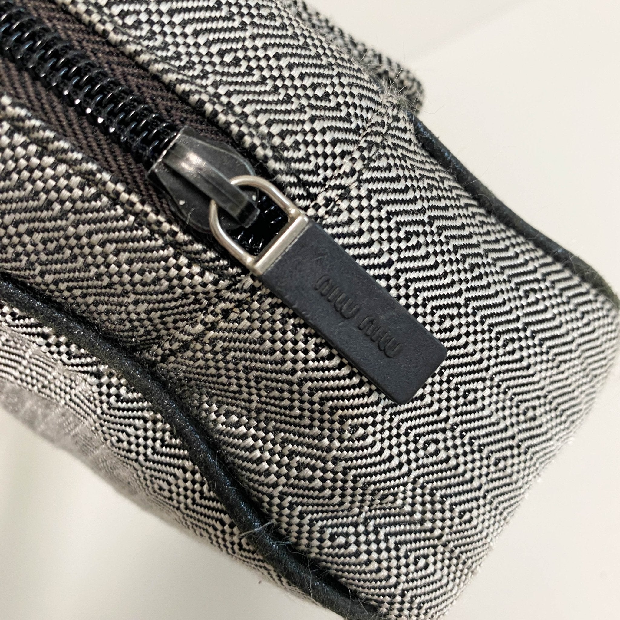 MIU MIU Horizontal Canvas Grey Handbag, in , Sold by HIVE PRELOVED - Shoulder Bags, ,