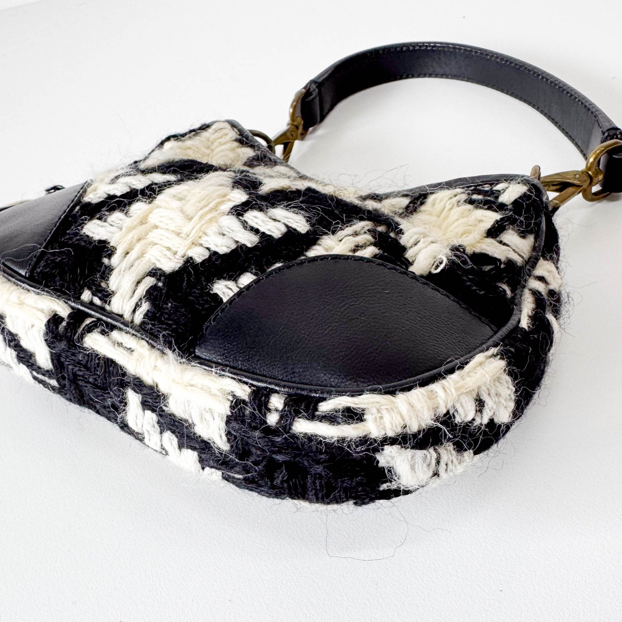 MIU MIU Houndstooth Wool B&W Mini Handle Bag, in , Sold by HIVE PRELOVED - Handle Bags, ,