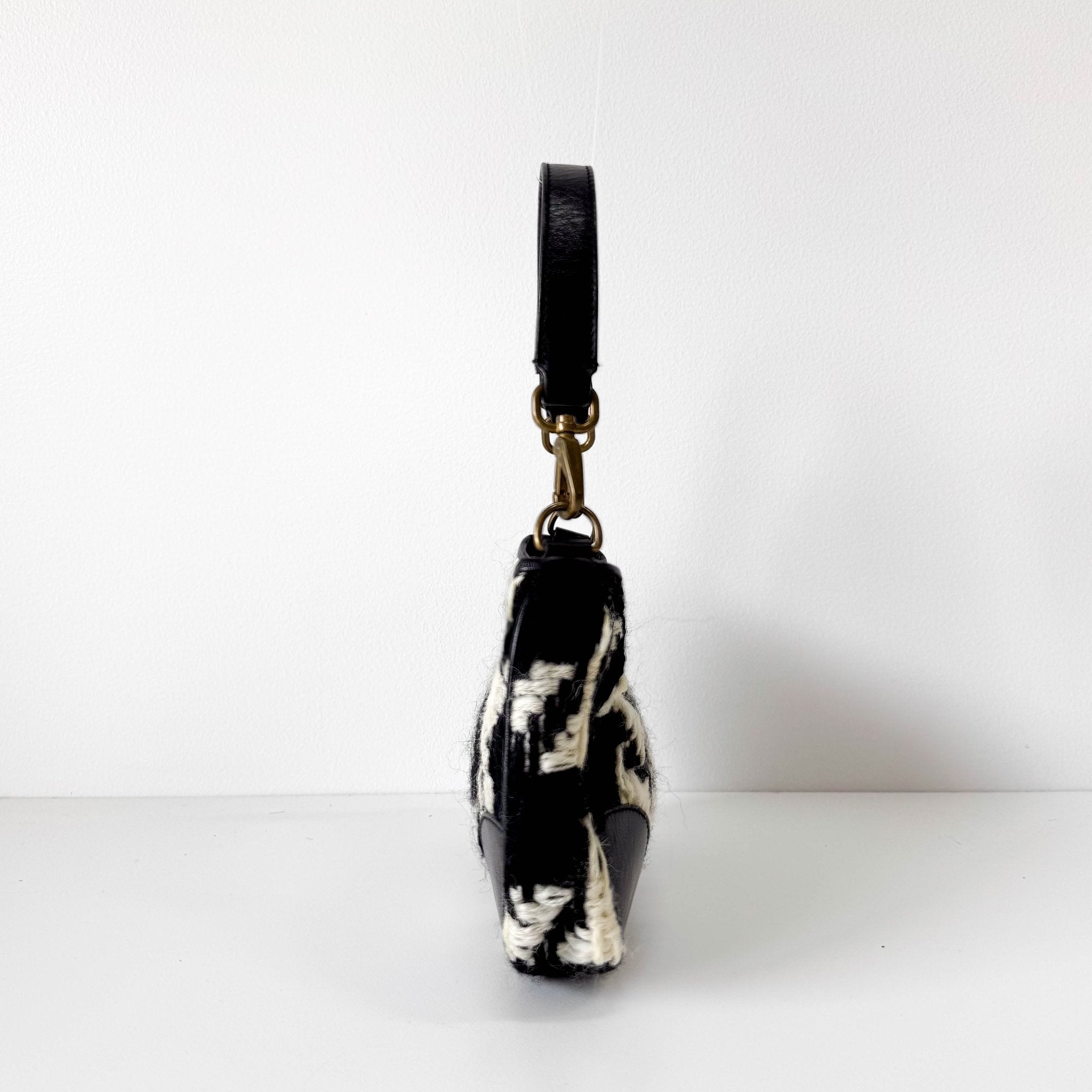 MIU MIU Houndstooth Wool B&W Mini Handle Bag, in , Sold by HIVE PRELOVED - Handle Bags, ,