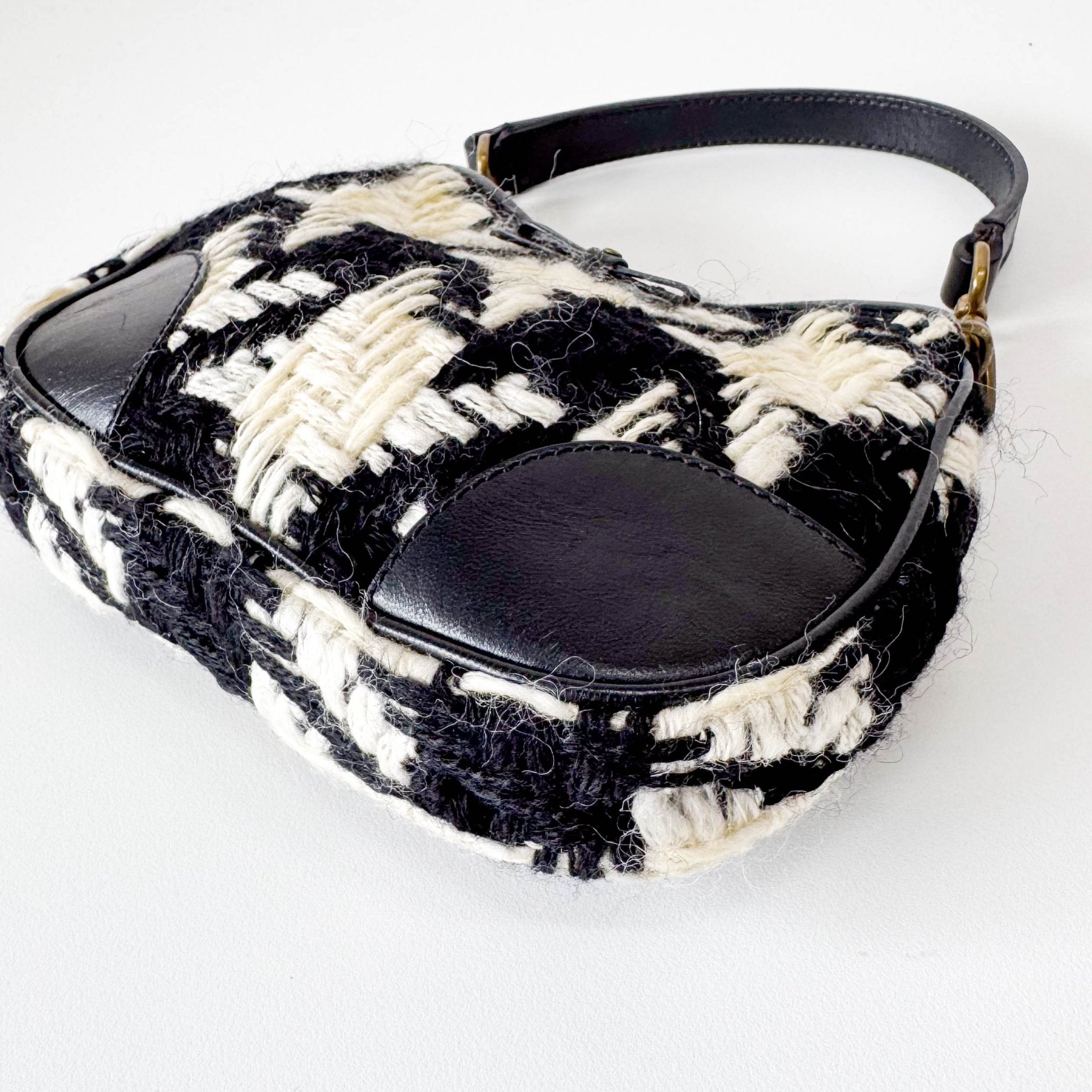 MIU MIU Houndstooth Wool B&W Mini Handle Bag, in , Sold by HIVE PRELOVED - Handle Bags, ,