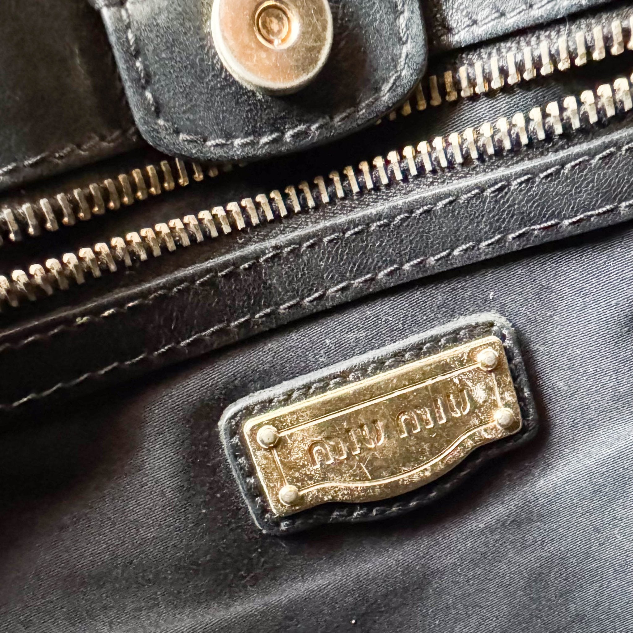 MIU MIU Leather Black Gathered Handle Shoulder Bag, in , Sold by HIVE PRELOVED - Handle Bags, ,