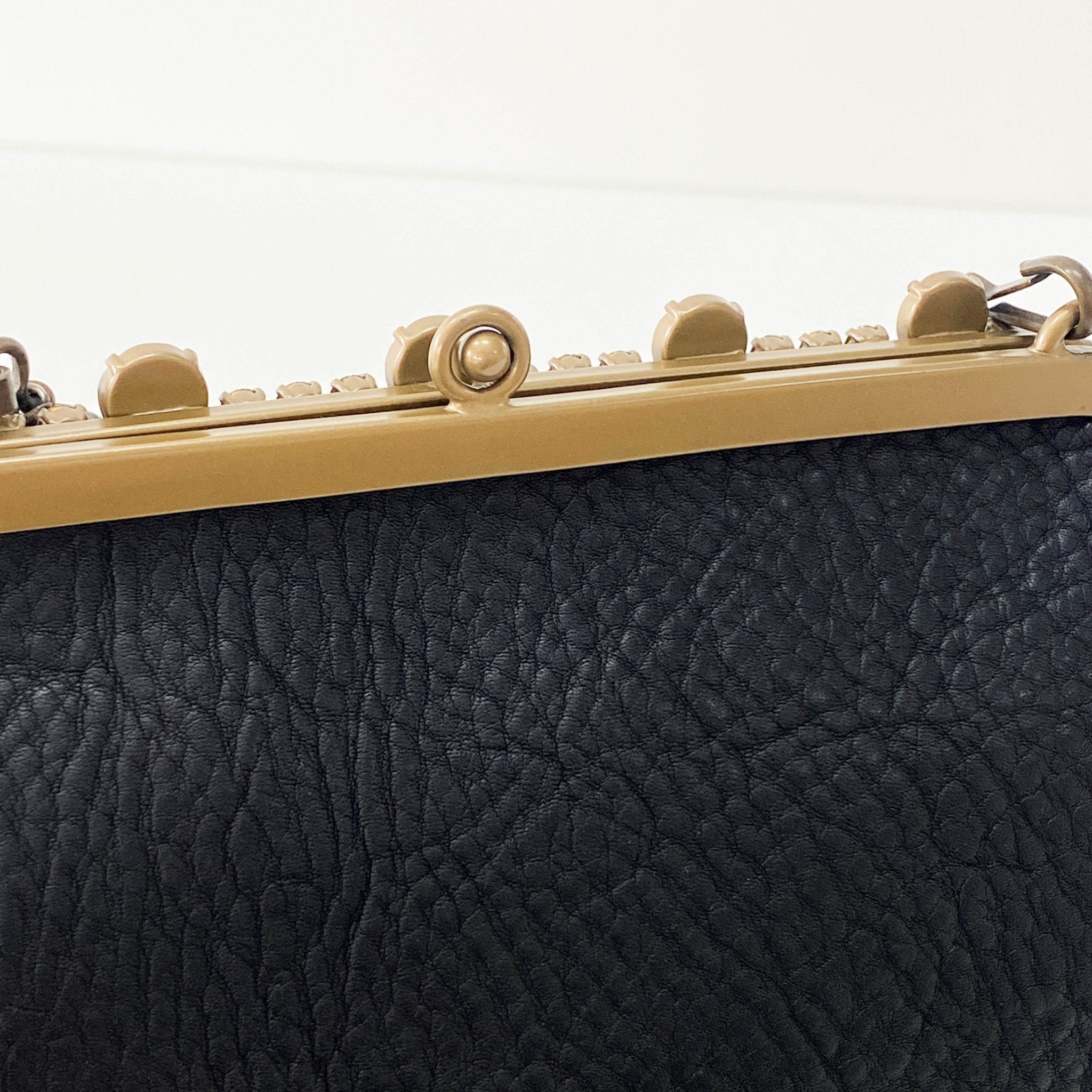 MIU MIU Leather Black Rhinestone Frame Handbag, in , Sold by HIVE PRELOVED - Shoulder Bags, ,