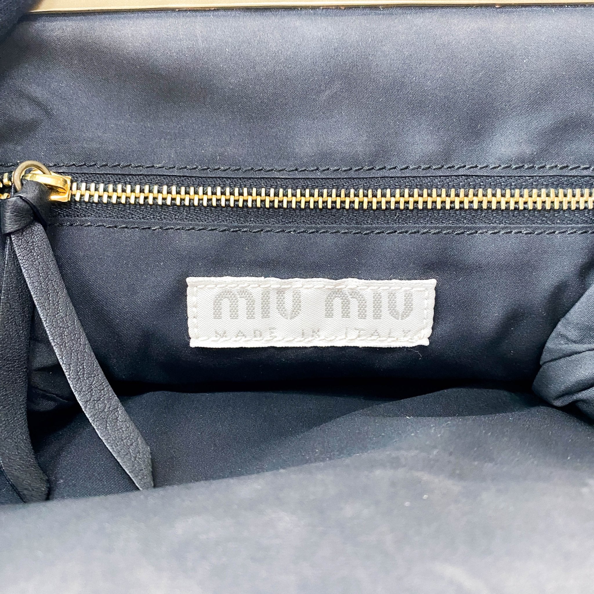 MIU MIU Leather Black Rhinestone Frame Handbag, in , Sold by HIVE PRELOVED - Shoulder Bags, ,