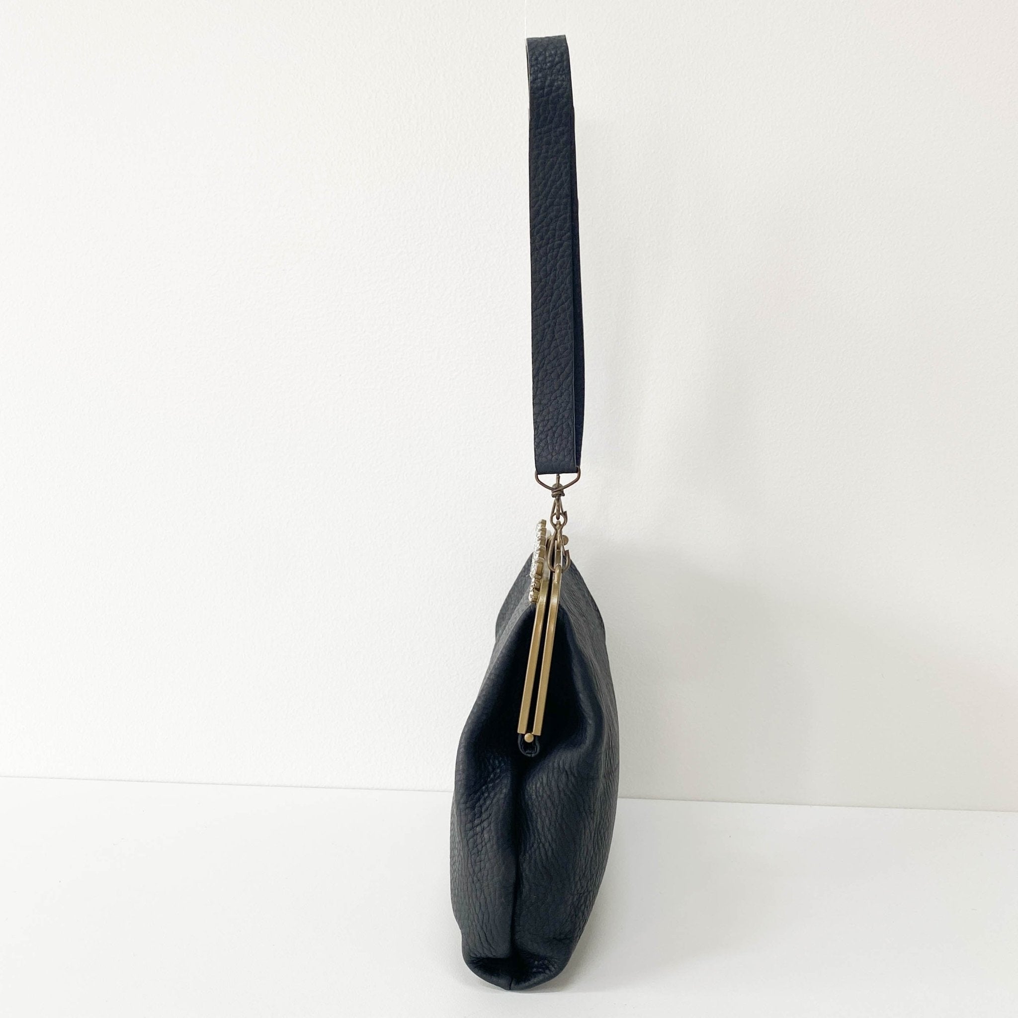 MIU MIU Leather Black Rhinestone Frame Handbag, in , Sold by HIVE PRELOVED - Shoulder Bags, ,